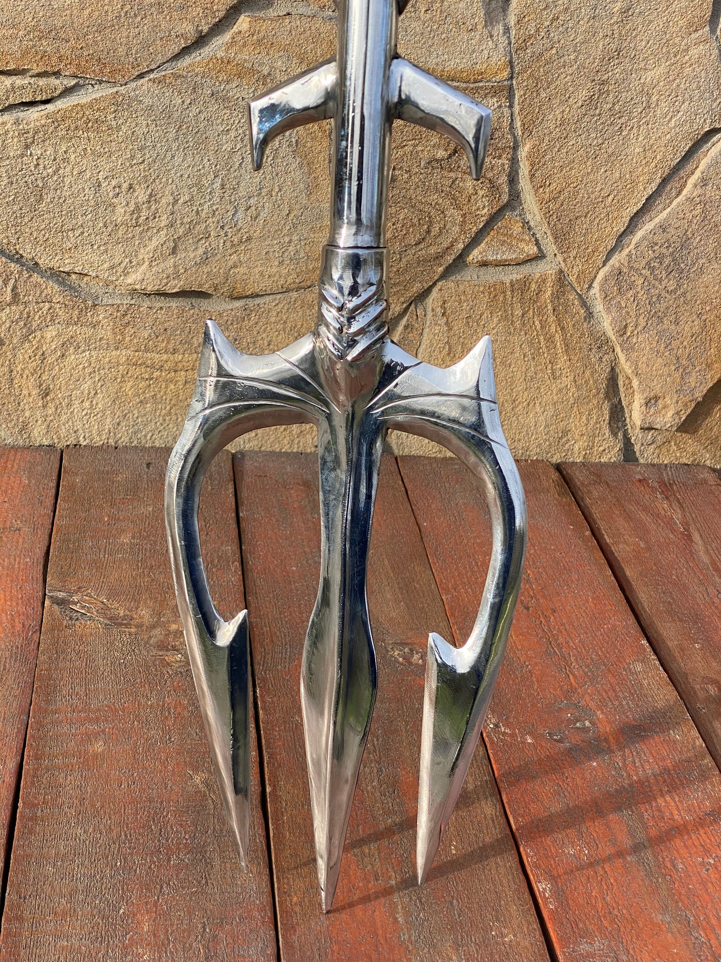Stainless steel trident, steel gift, 11th anniversary, trident, cosplay weapon, birthday gift, coastal decor, mermaid, Poseidon, Neptune