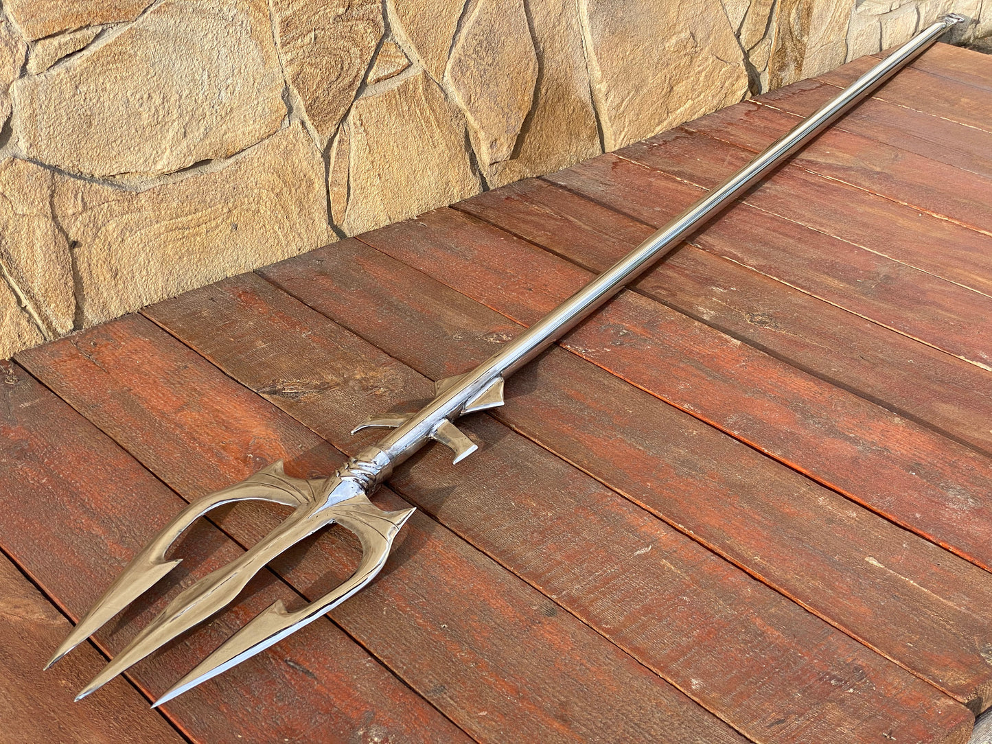 Stainless steel trident, steel gift, 11th anniversary, trident, cosplay weapon, birthday gift, coastal decor, mermaid, Poseidon, Neptune