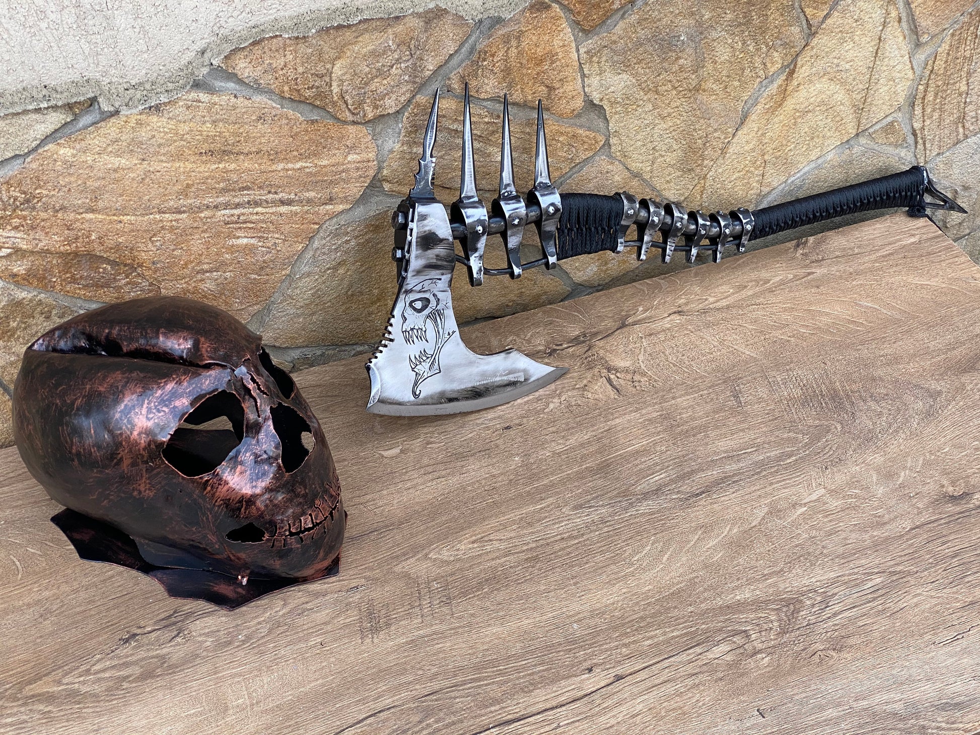 Axe, axe holder, iron gift, steel gift, skull, viking, mens gifts, medieval, anniversary gift,Halloween,viking gift,Christmas,boyfriend gift