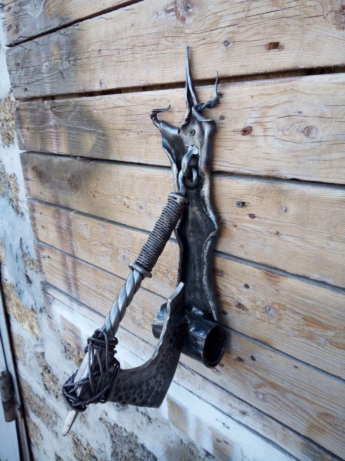 Door knocker, door pull, hinges, hardware, Christmas, birthday, axe, antique, vintage, midcentury, medieval, castle, man cave, iron gift