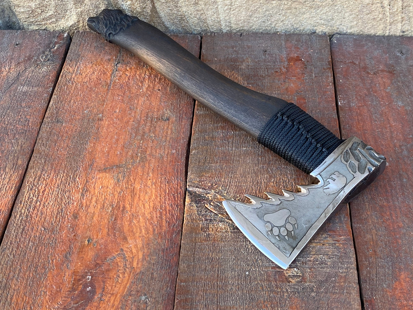 Mens gift, bear, viking axe, manly gift, mens birthday, camping, iron gift for him, Fathers Day, gifts for men, Christmas, gift for dad, axe