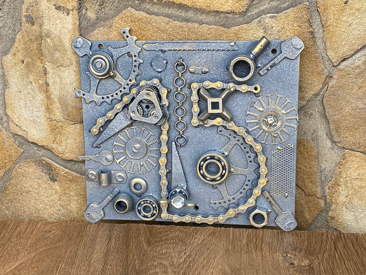 Steampunk plate, steampunk plaque, steampunk sign, mailbox, house number plaque, industrial decor, house numbers, metal numbers, sign,plaque