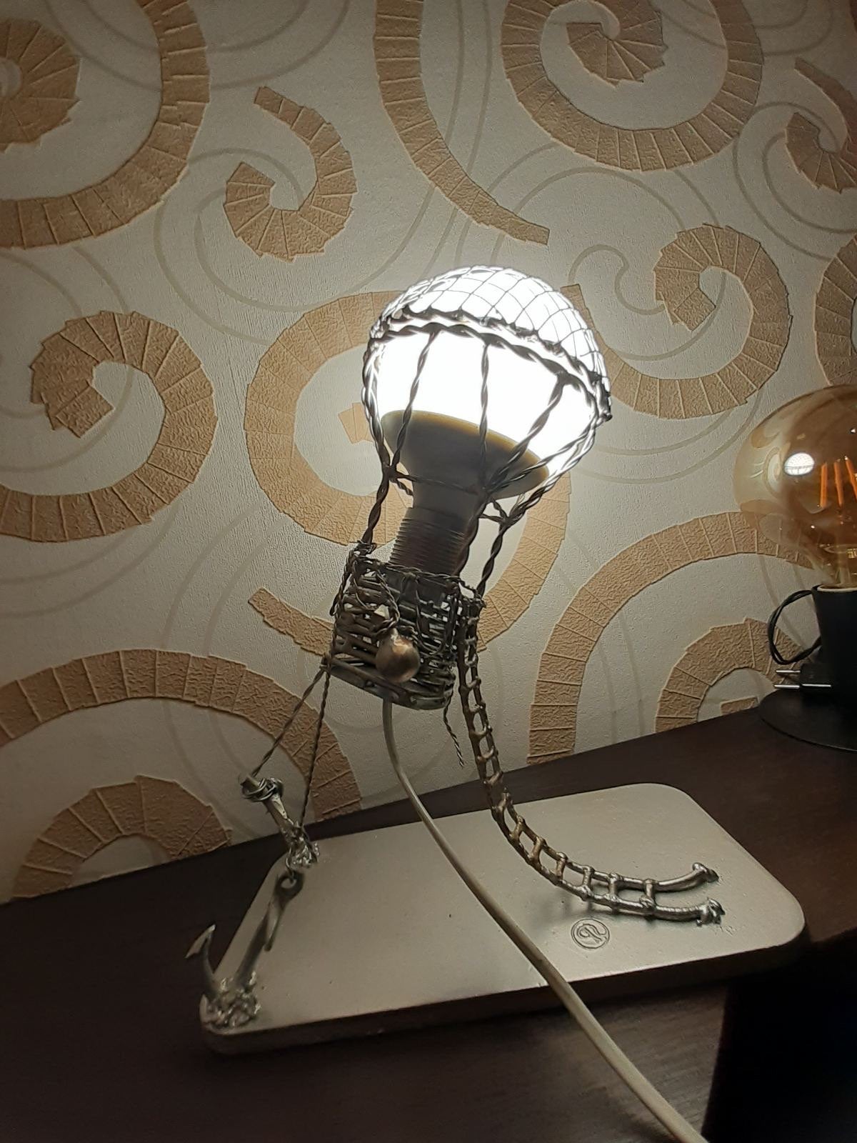 Air balloon lamp, table lamp, night lamp, wall sconce, balloon, air balloon, room decor,travel decor,travel nursery decor,aerostat,adventure