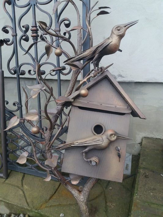 Mail box, mailbox, iron gift, Christmas, birthday, bird decor, anniversary gift, mother gift, garden gift, yard decor, postbox, post box