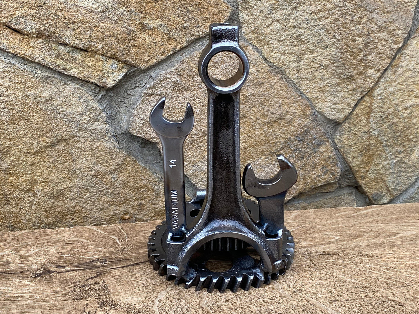 Business card holder, stand for mobile, smartphone holder, mobile phone holder, steampunk,industrial,iron gift,recycled,birthday,anniversary