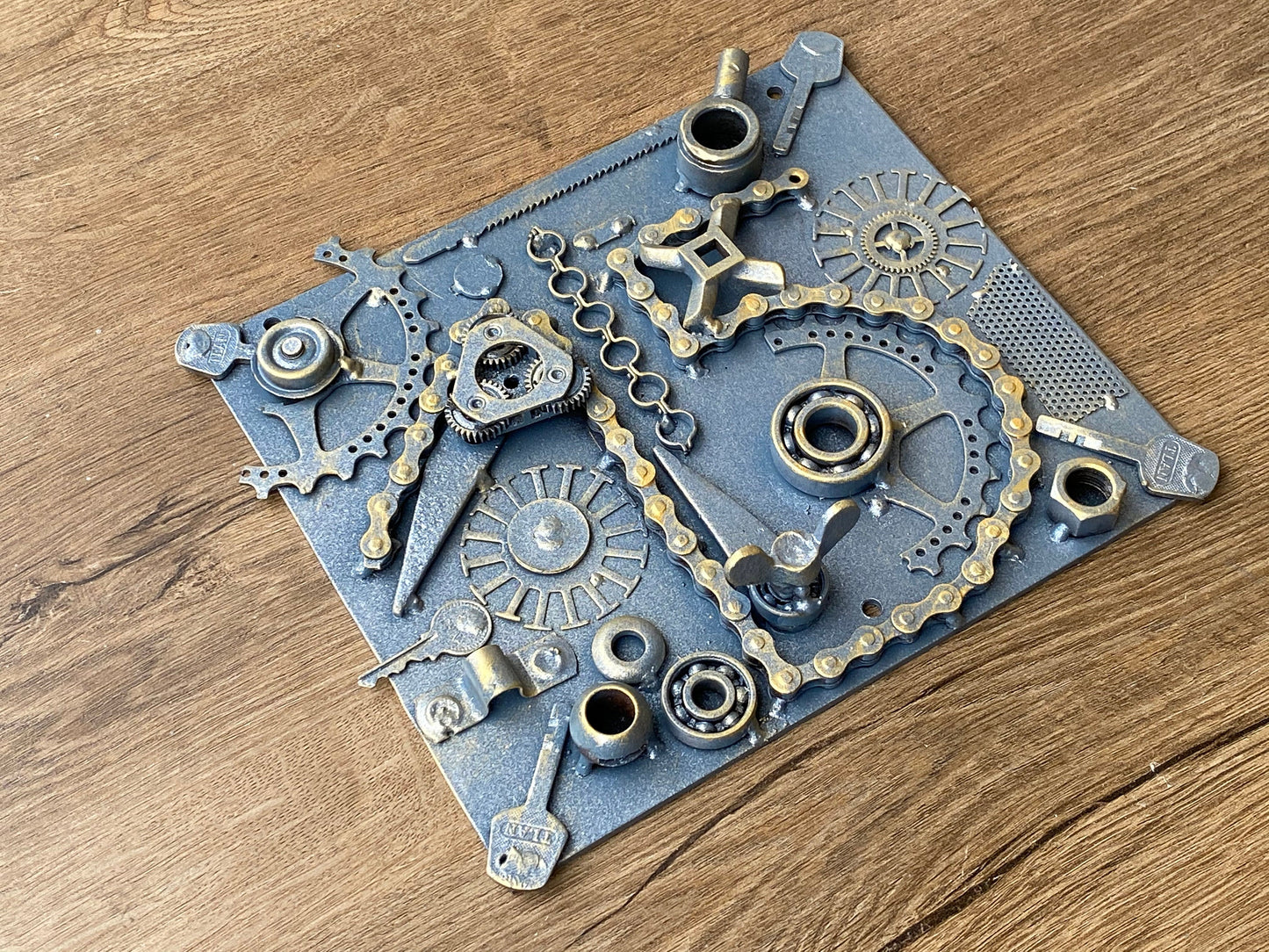 Steampunk plate, steampunk plaque, steampunk sign, mailbox, house number plaque, industrial decor, house numbers, metal numbers, sign,plaque
