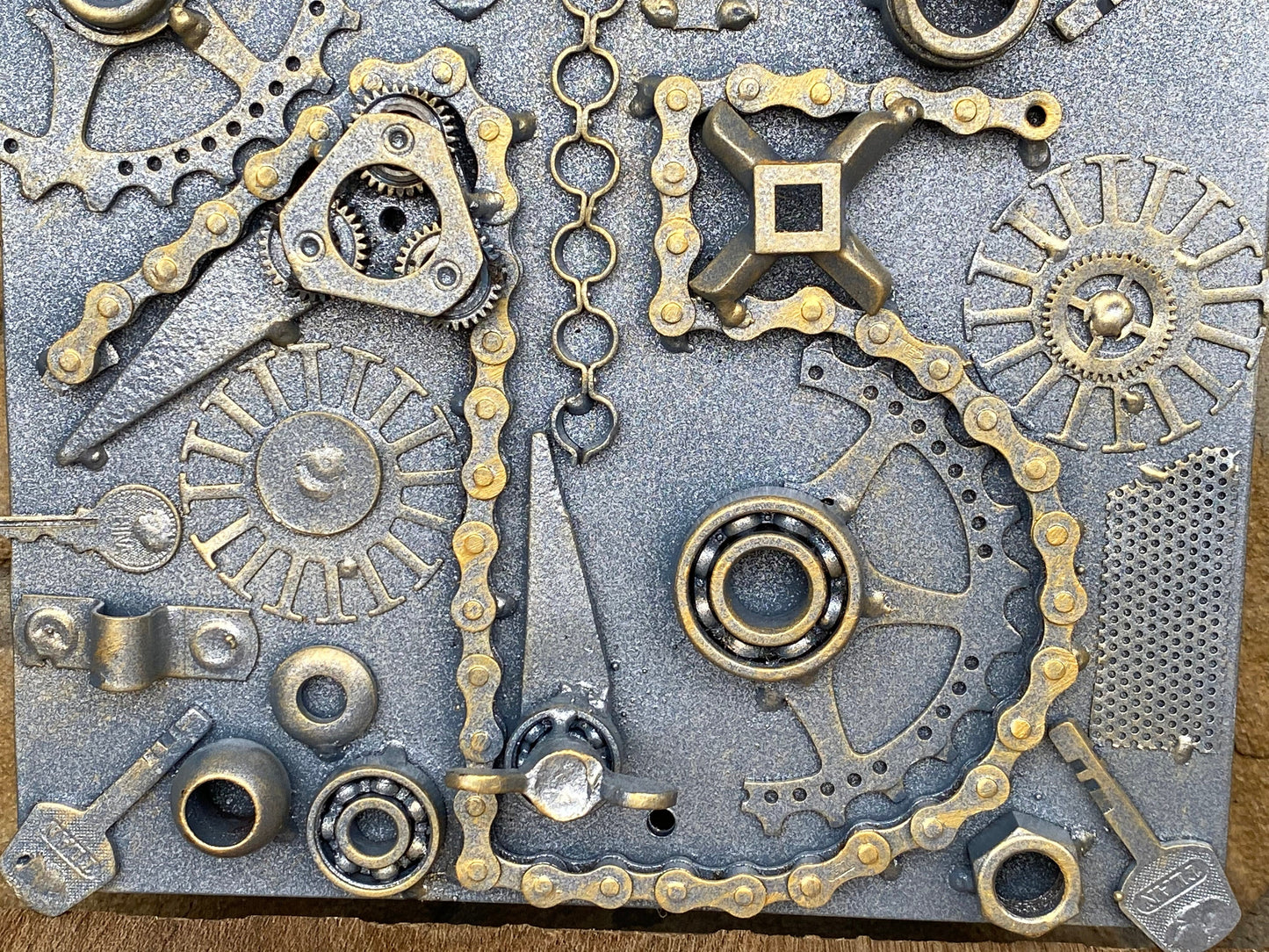 Steampunk plate, steampunk plaque, steampunk sign, mailbox, house number plaque, industrial decor, house numbers, metal numbers, sign,plaque