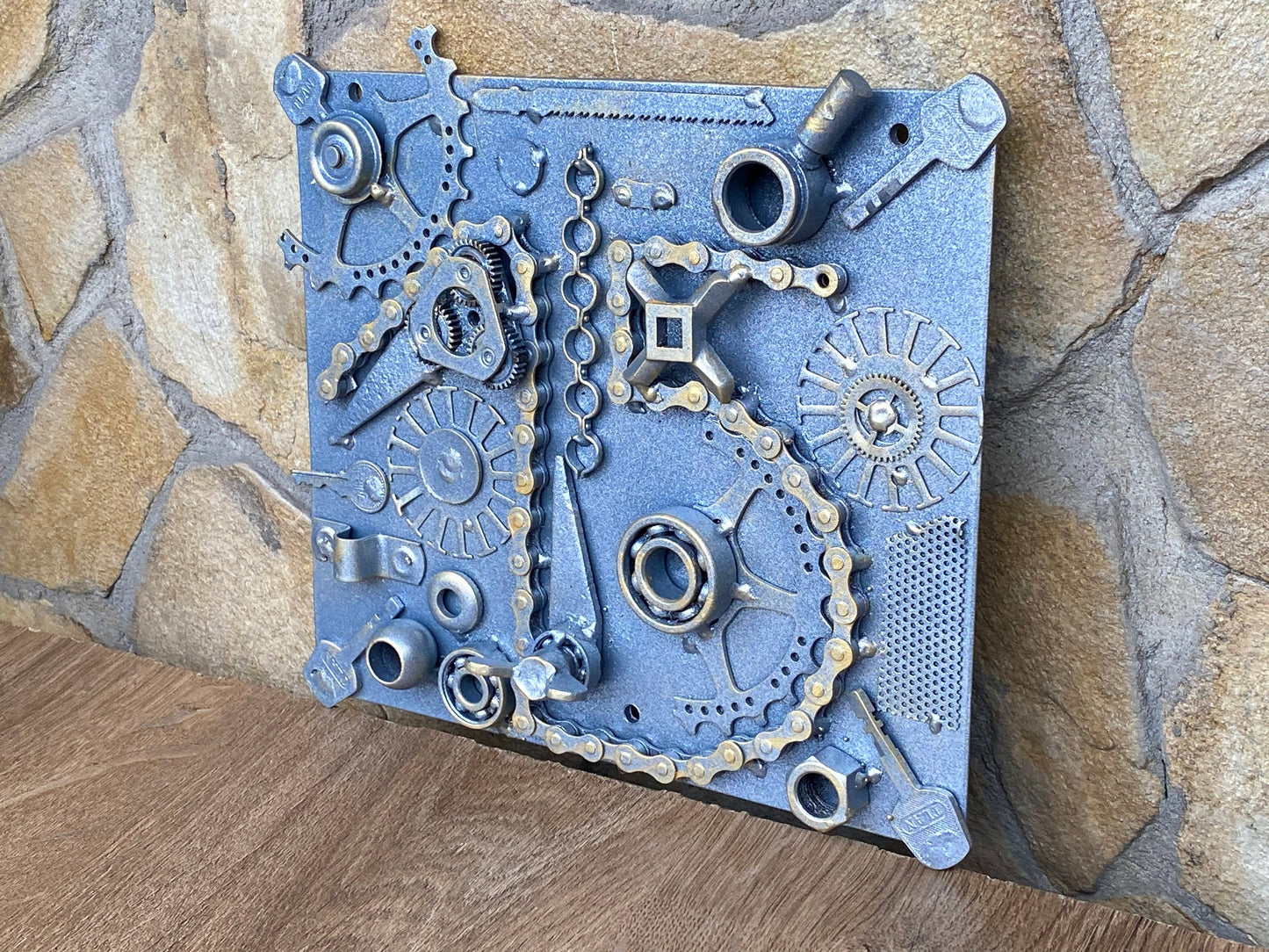 Steampunk plate, steampunk plaque, steampunk sign, mailbox, house number plaque, industrial decor, house numbers, metal numbers, sign,plaque