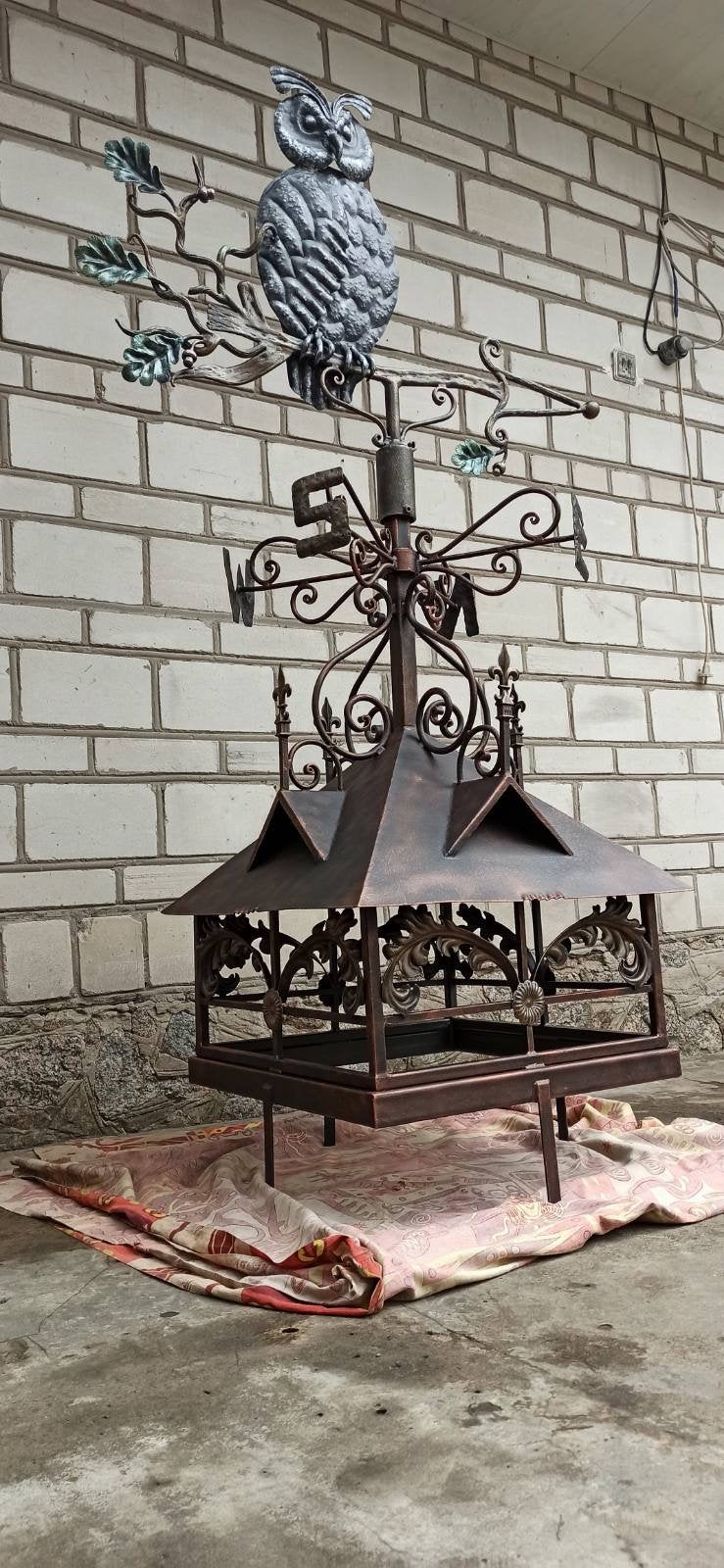 Weather vane, owl, oak decor, windvane, vane, wind vane, weathercock, roof mount, iron gift, Chrismas, birthday, wedding, new house
