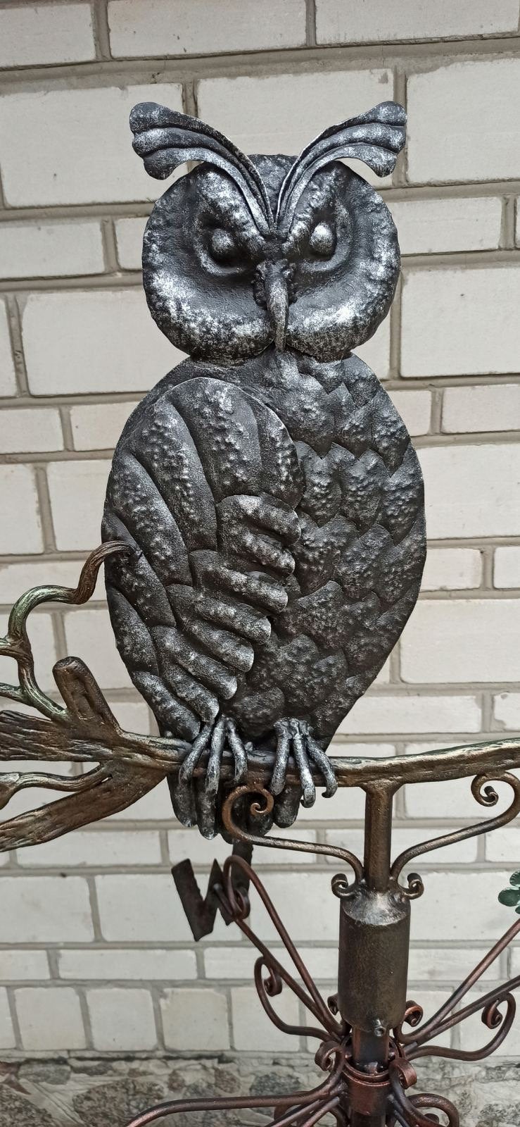 Weather vane, owl, oak decor, windvane, vane, wind vane, weathercock, roof mount, iron gift, Chrismas, birthday, wedding, new house