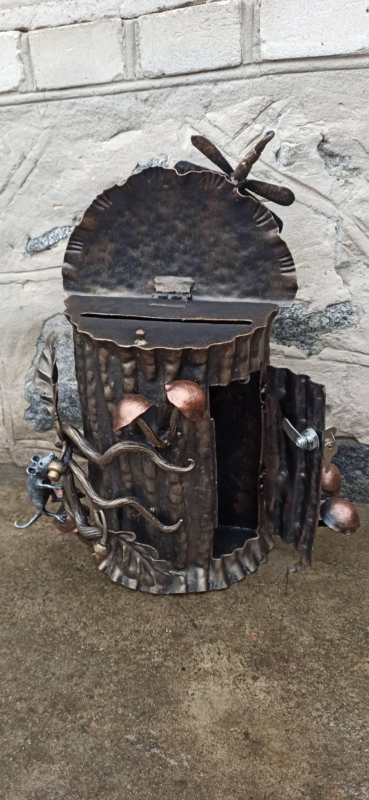Wall mailbox, mailbox, locking mailbox, animal gift, postbox, post box, mouse, mice, animal decor, Christmas, birthday, anniversary, mother
