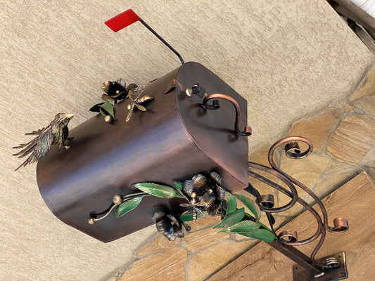Mailbox, wild nature, mail box, metal flower, new home gift, wedding, Christmas, Mothers Day, iron gift, iron anniversary, retirement gift