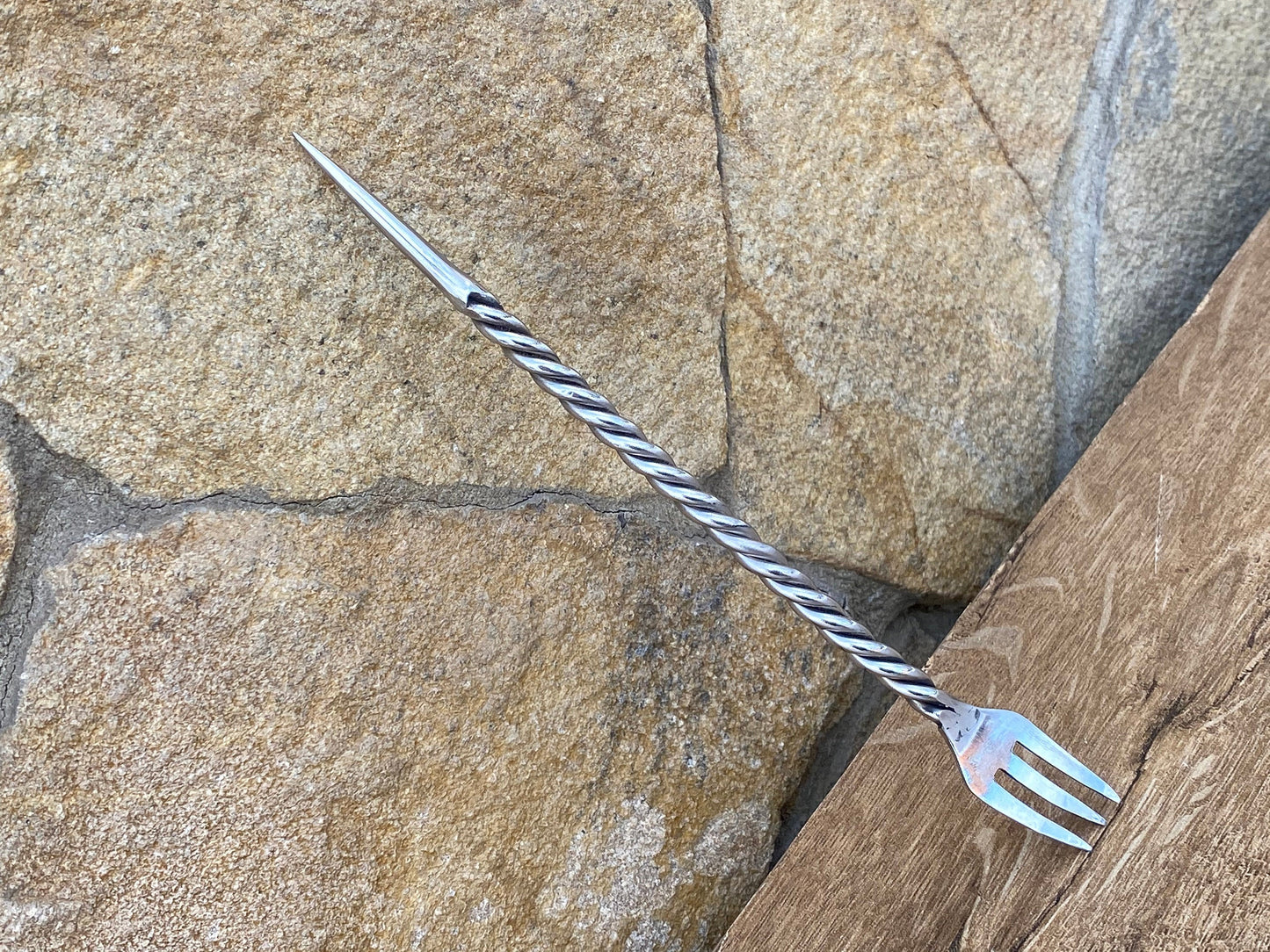 Stainless steel fork, cutlery, hookah, flatware, BBQ fork, skewer, BBQ gift, steel gift, grill tools, steel anniversary, fork, kitchen gift