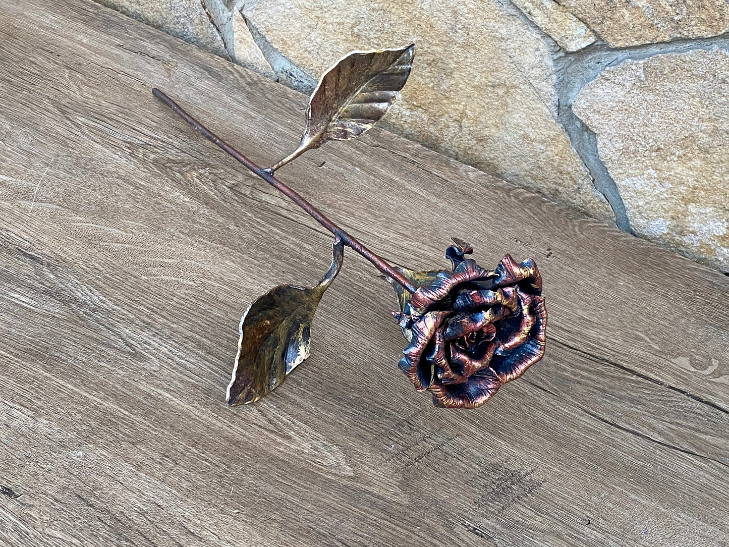 6th anniversary gift, iron anniversary, metal rose, hand forged rose, metal sculpture, iron rose, metal roses, steel rose, iron gift for her