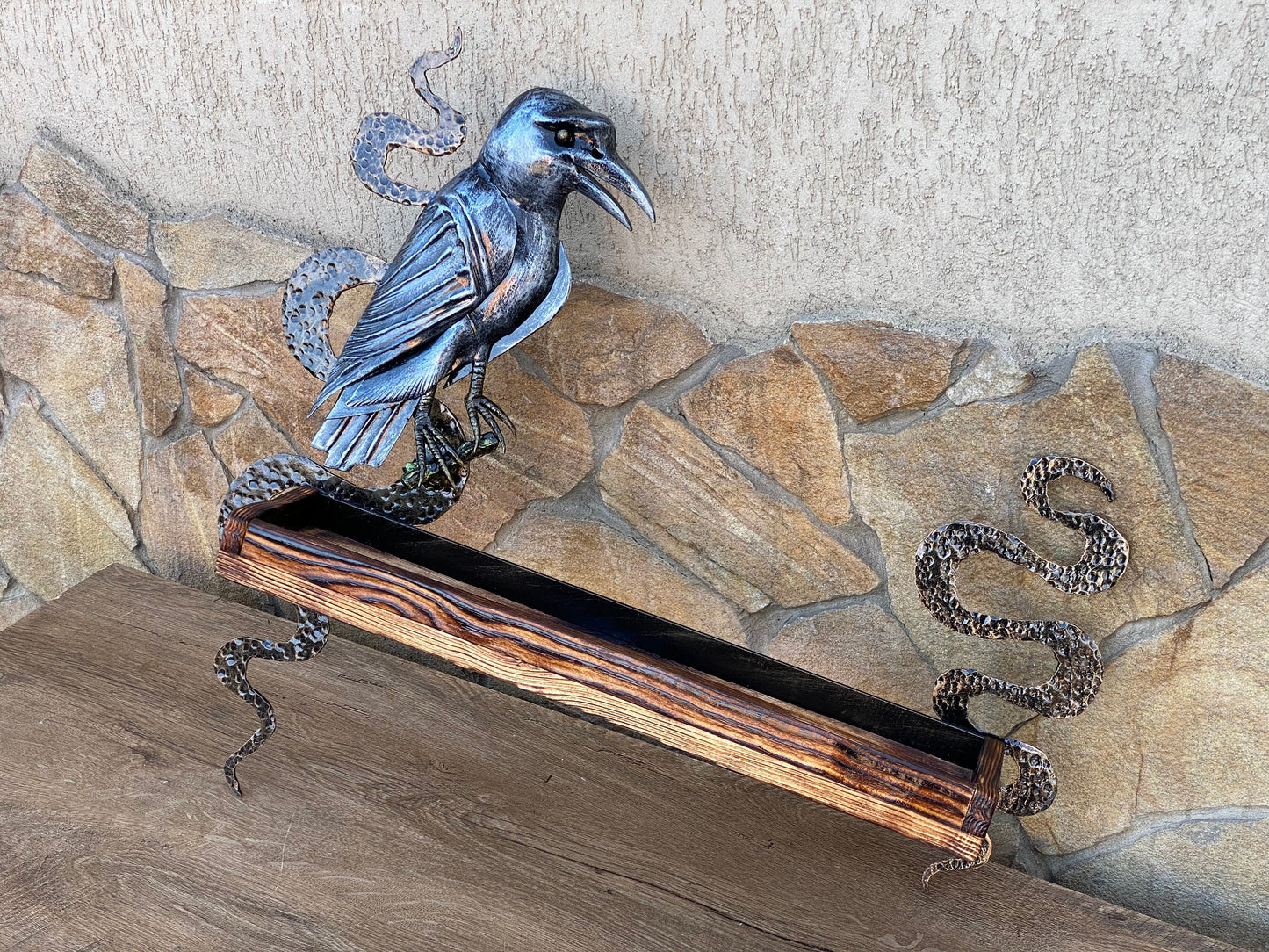 Kitchen rack, raven, kitchen shelf, spice rack, crow, wall shelf, birthday, Christmas, wall storage, Mothers Day, kitchen gift, wall rack