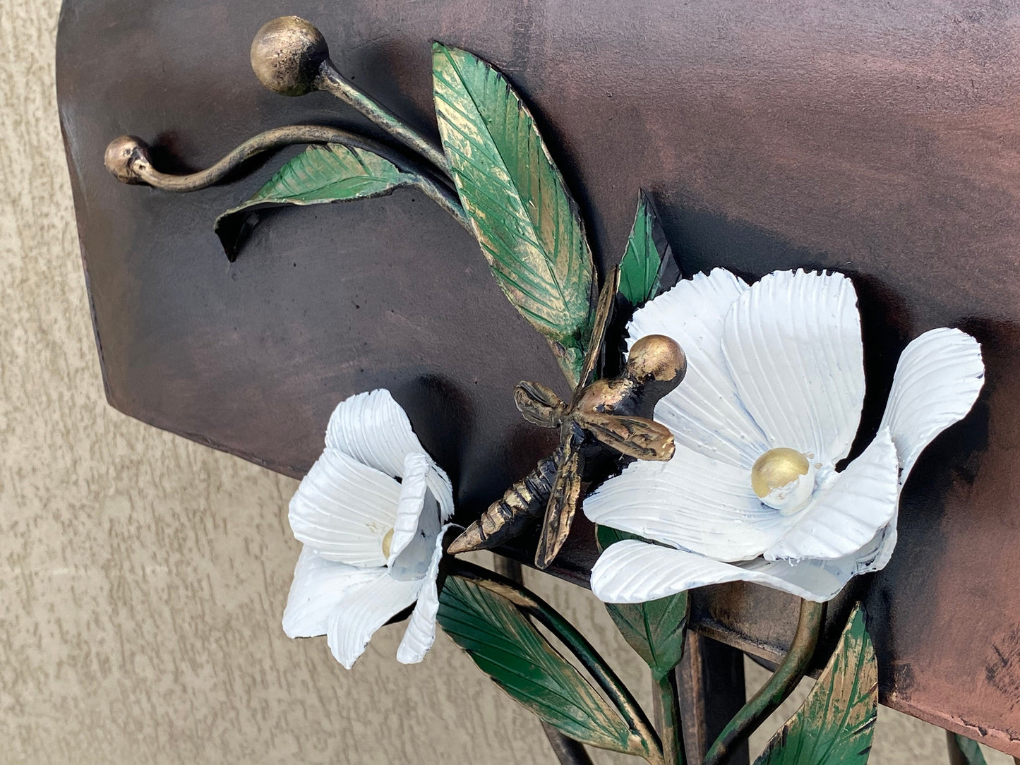 Mailbox, wild life, mail box, iron flower, forest, new house gift, engagement, Christmas, Mothers Day, steel gift, steel anniversary,grandma