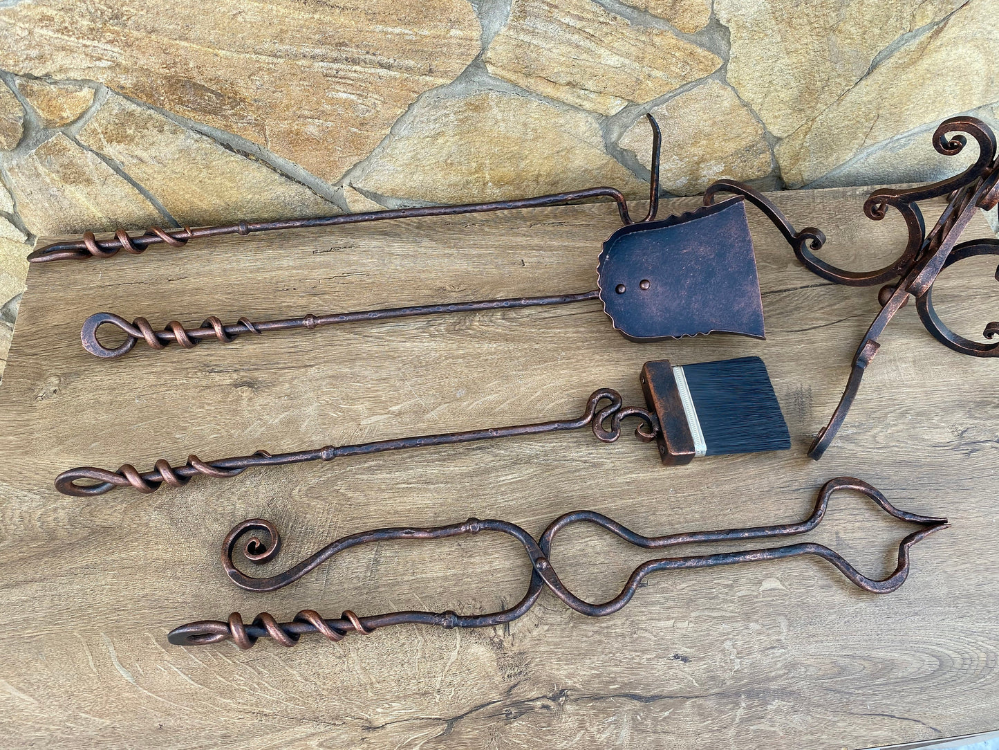 Fireplace tools, fireplace, fire poker, firewood holder, iron gift, birthday, anniversary,Christmas,gift for dad,graduation gift,Fathers Day