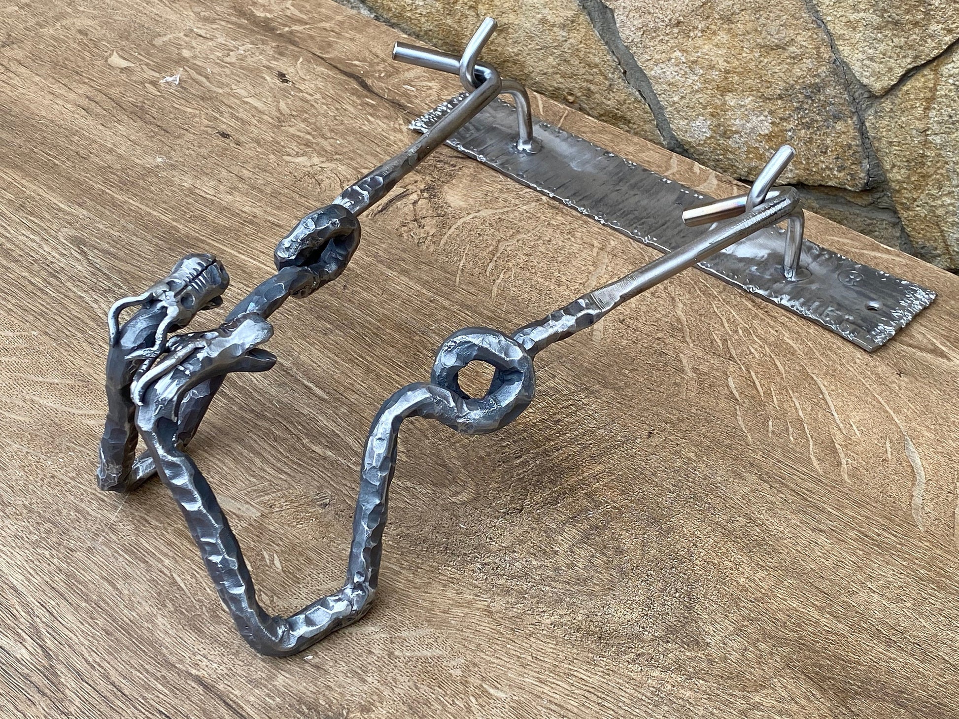 Hooks, pots, kitchen gift, BBQ, fire poker, dragon, fireplace tool, fire pit, gift for dad, steel gift, grill, steel anniversary, birthday