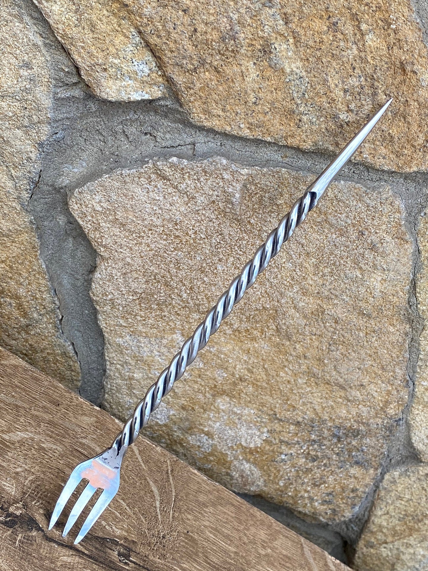 Stainless steel fork, cutlery, hookah, flatware, BBQ fork, skewer, BBQ gift, steel gift, grill tools, steel anniversary, fork, kitchen gift
