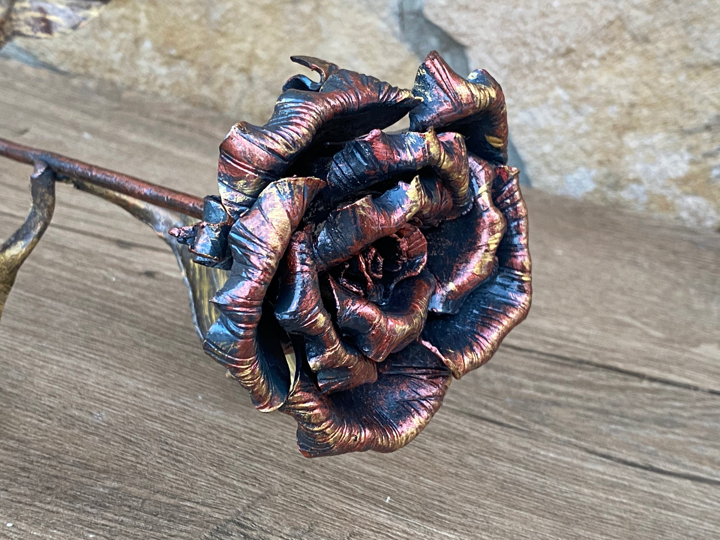 6th anniversary gift, iron anniversary, metal rose, hand forged rose, metal sculpture, iron rose, metal roses, steel rose, iron gift for her