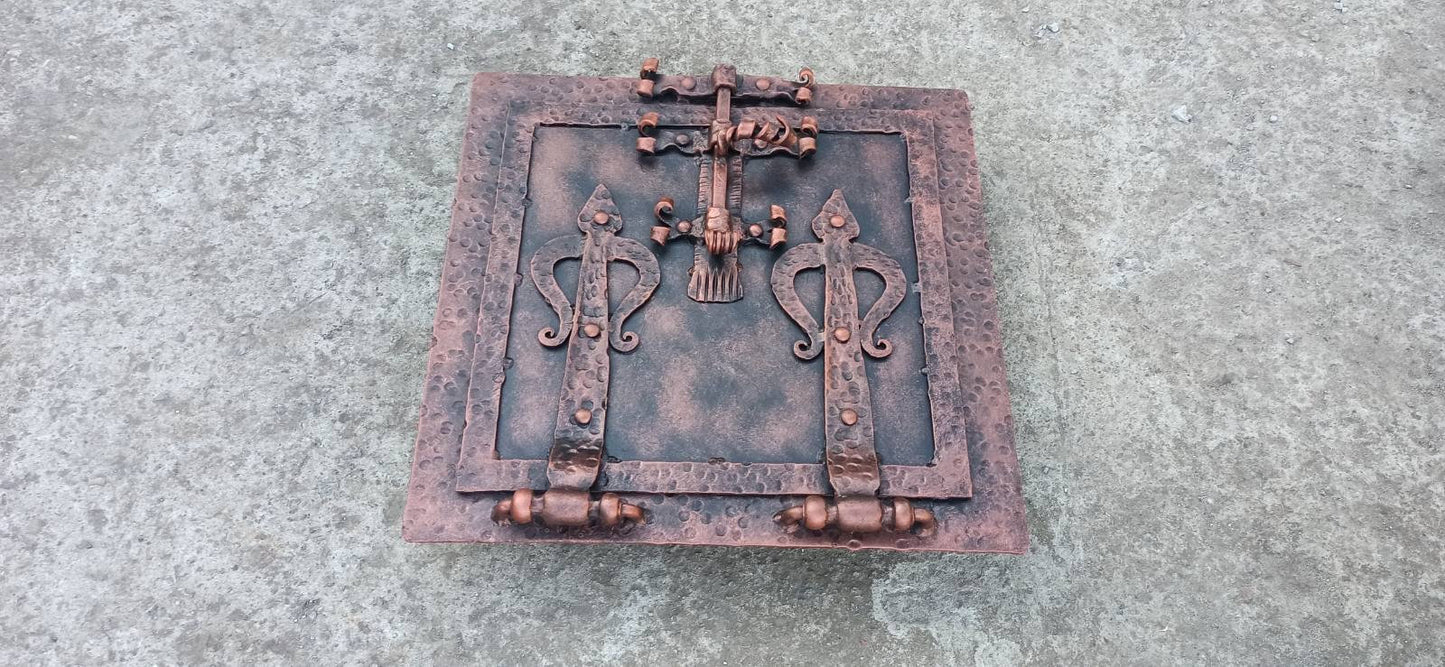 Oven door, furnace door, stove door, rustic oven door, furnace shuttle, chimney door, fireplace decor, iron gift,iron anniversary,fire poker