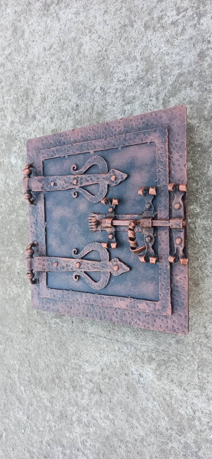Oven door, furnace door, stove door, rustic oven door, furnace shuttle, chimney door, fireplace decor, iron gift,iron anniversary,fire poker