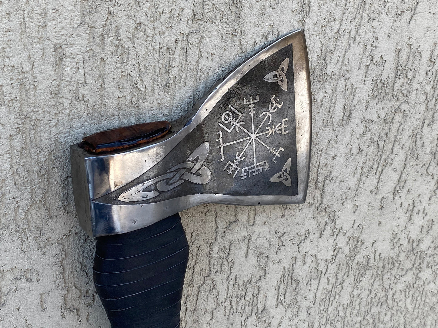 Viking axe, mens gifts, vegvisir, birthday, gift for dad, gift for boyfriend, Christmas, runes, runic words, etched runes, runic gift, axe