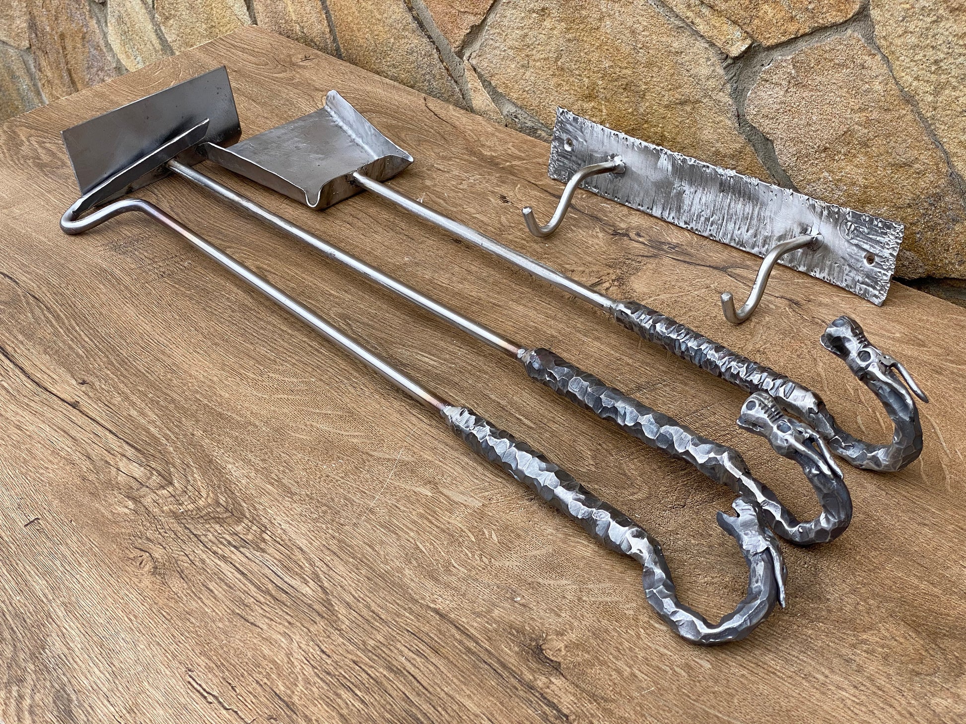 Ash shovel, ash remover, fire poker, shovel, hook, BBQ, firewood, dragon, steel anniversary, 11th anniversary, Christmas,birthday,steel gift