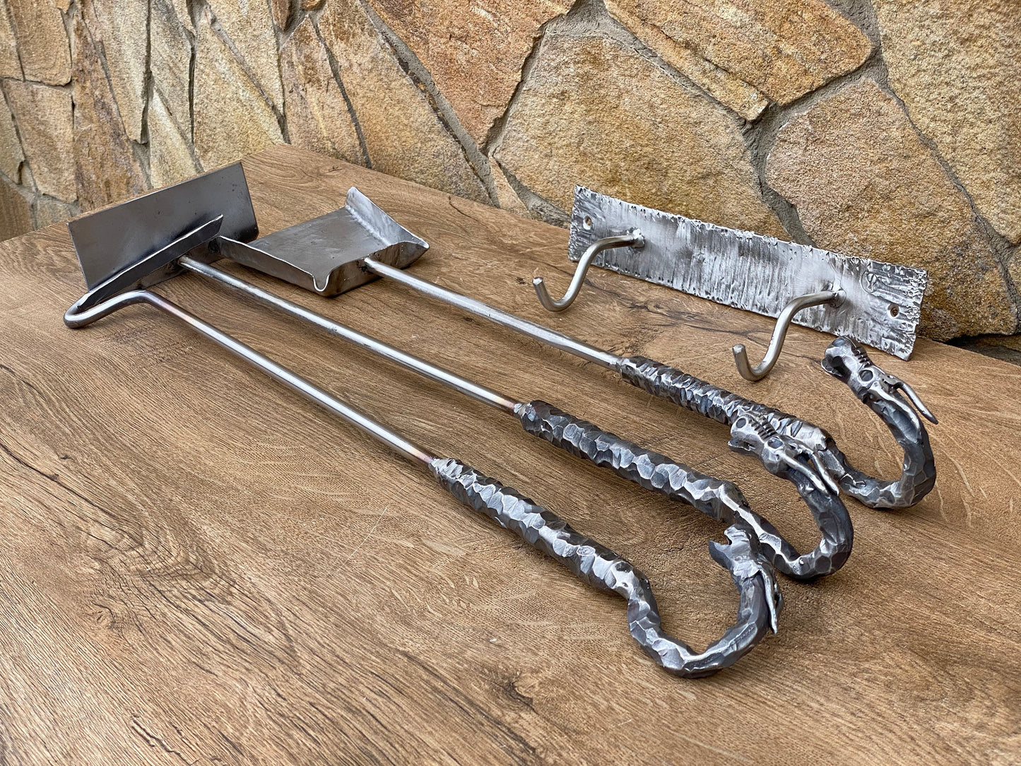 Ash shovel, ash remover, fire poker, shovel, hook, BBQ, firewood, dragon, steel anniversary, 11th anniversary, Christmas,birthday,steel gift