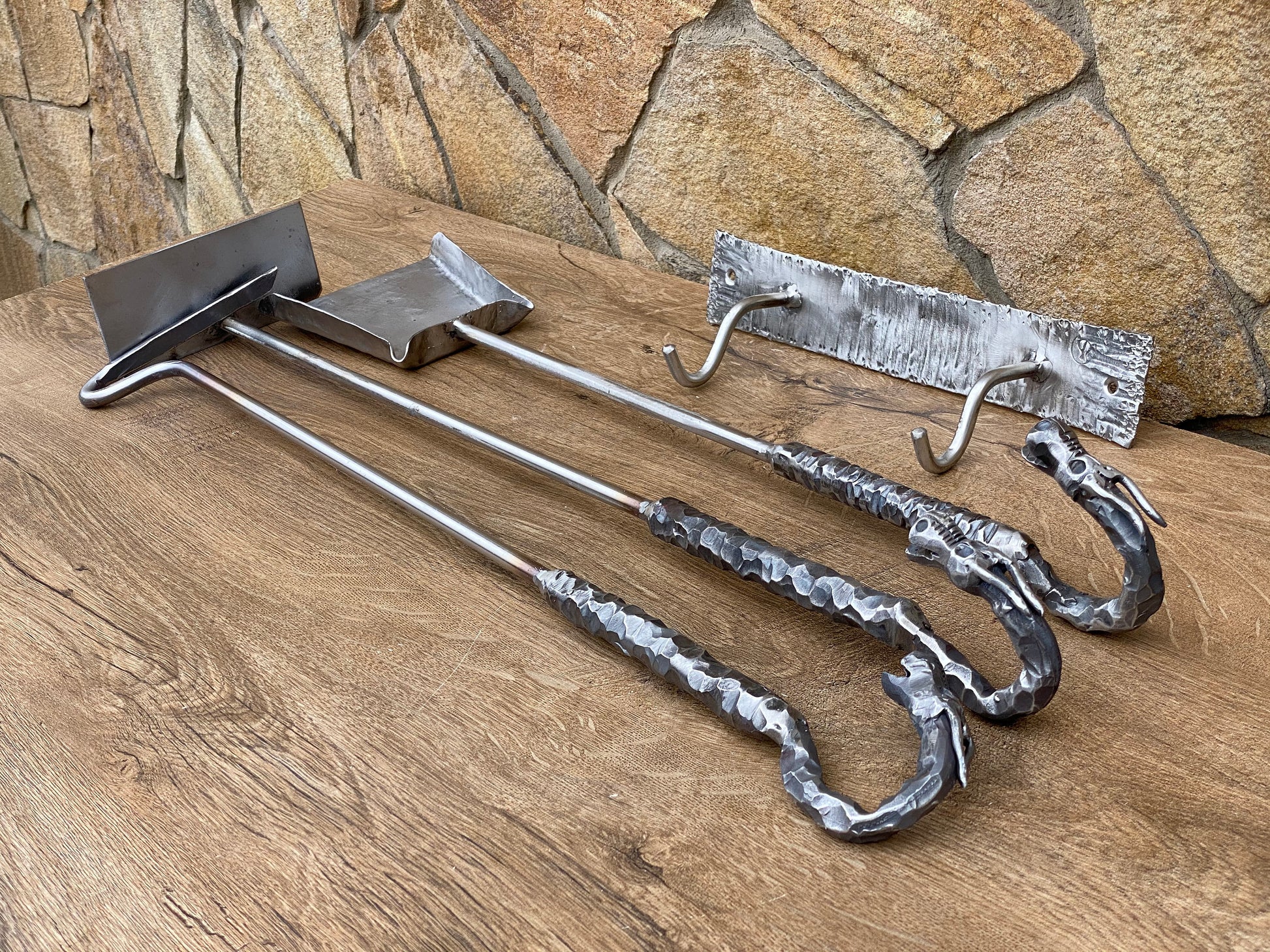 Ash shovel, ash remover, fire poker, shovel, hook, BBQ, firewood, dragon, steel anniversary, 11th anniversary, Christmas,birthday,steel gift