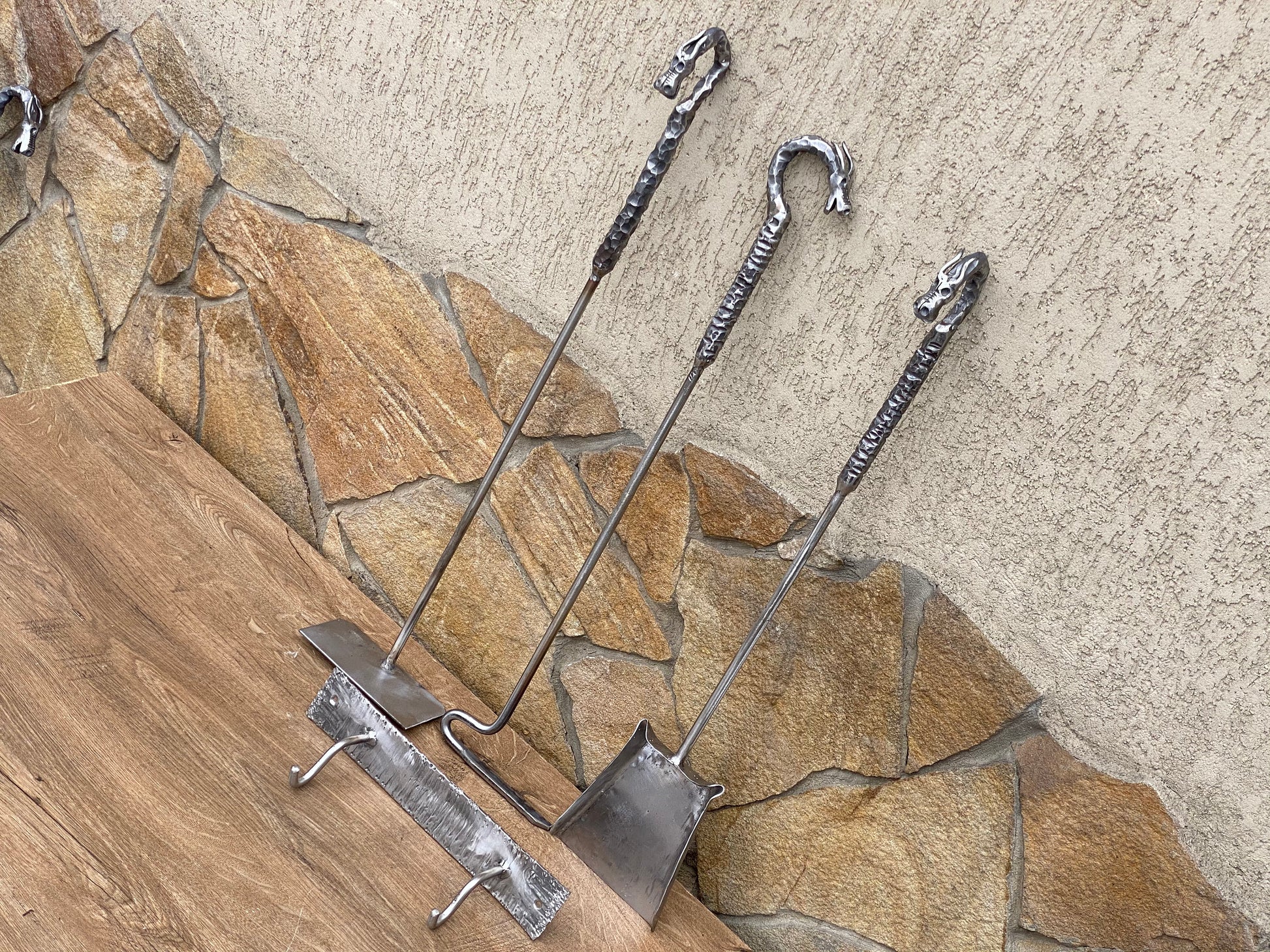 Ash shovel, ash remover, fire poker, shovel, hook, BBQ, firewood, dragon, steel anniversary, 11th anniversary, Christmas,birthday,steel gift