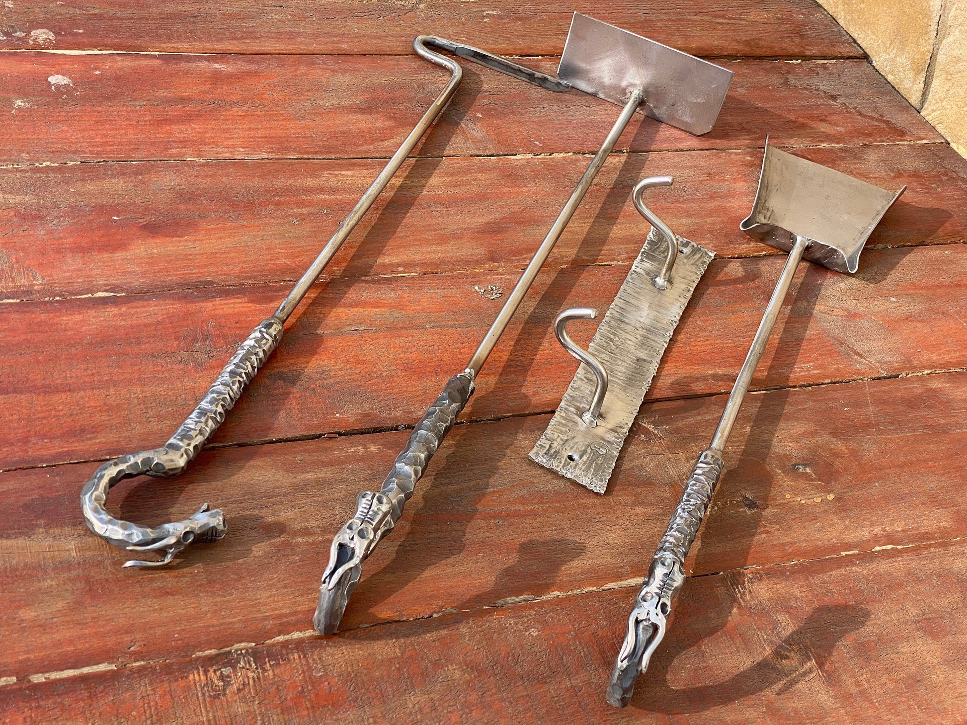 Ash shovel, ash remover, fire poker, shovel, hook, BBQ, firewood, dragon, steel anniversary, 11th anniversary, Christmas,birthday,steel gift