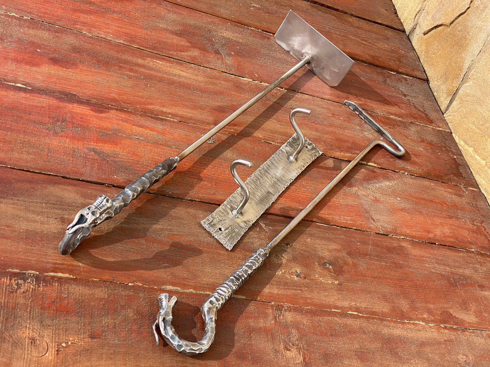 Ash remover, ash shovel, fire poker, shovel, hook, BBQ, firewood, dragon, fireplace tool, fire pit, gift for dad, steel gift, grill gift