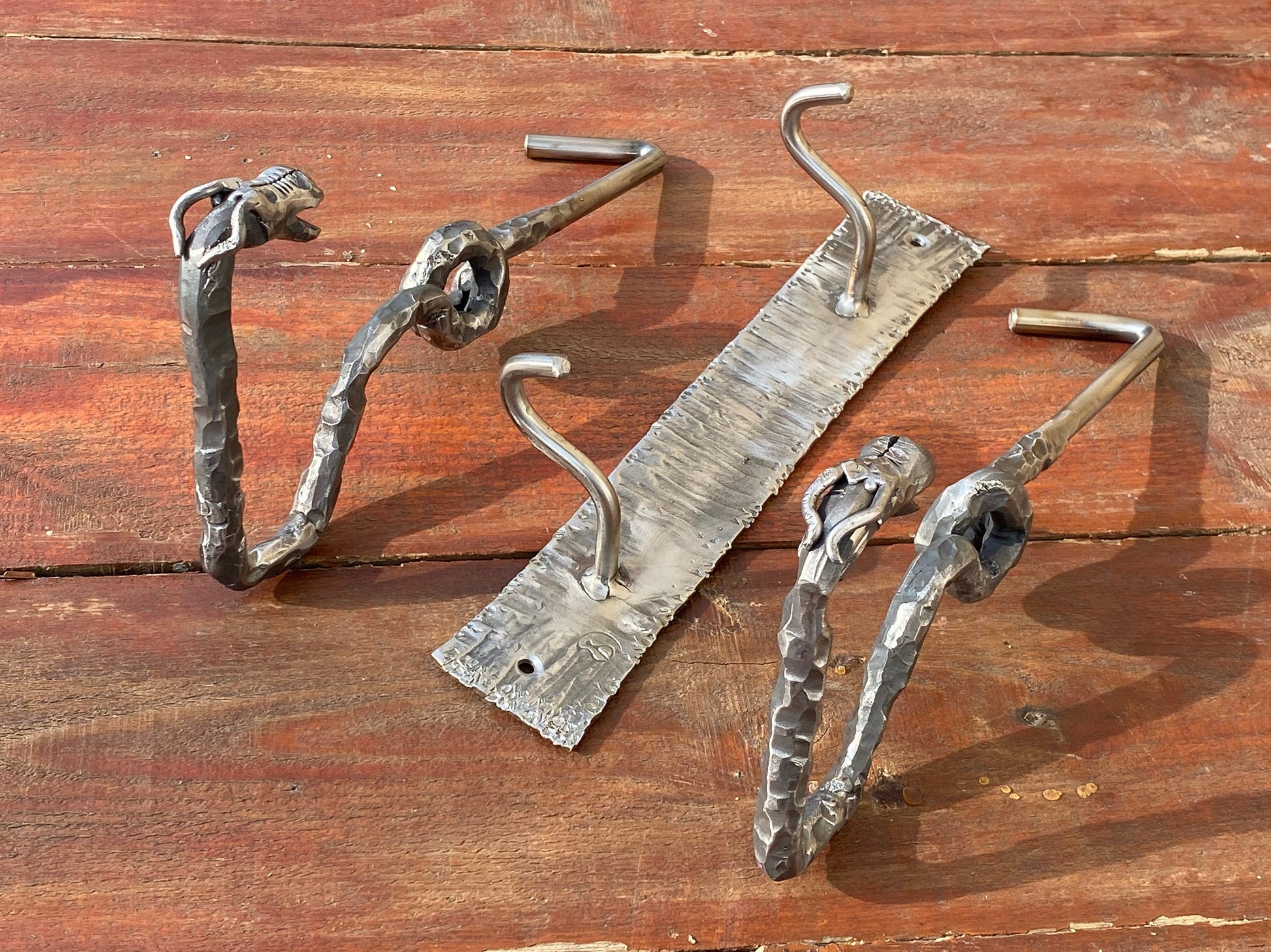 Hooks, pots, kitchen gift, BBQ, fire poker, dragon, fireplace tool, fire pit, gift for dad, steel gift, grill, steel anniversary, birthday