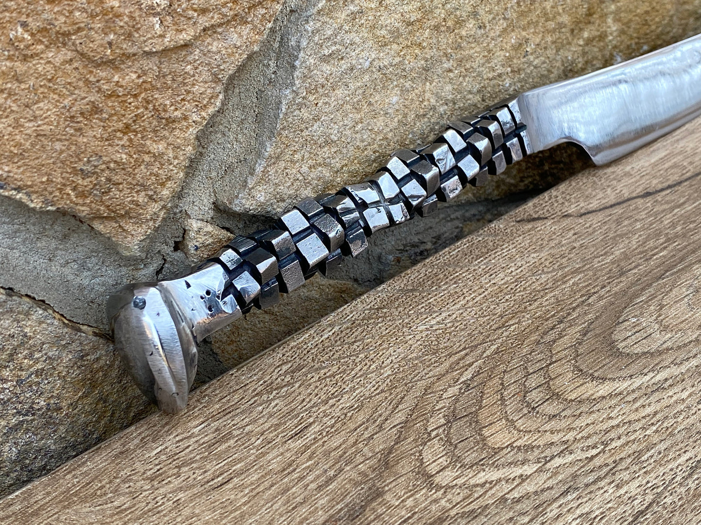 Stainless steel railroad spike knife, steel gift, steel anniversary, 6 year anniversary, railroad spike knife, wedding anniversary, knife