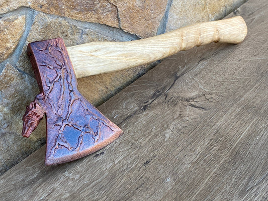 Birthday gift, mens gift, wolf, Christmas, anniversary gift, 6th anniversary, 11th anniversary, wedding gift, viking axe, shield, axe, mace