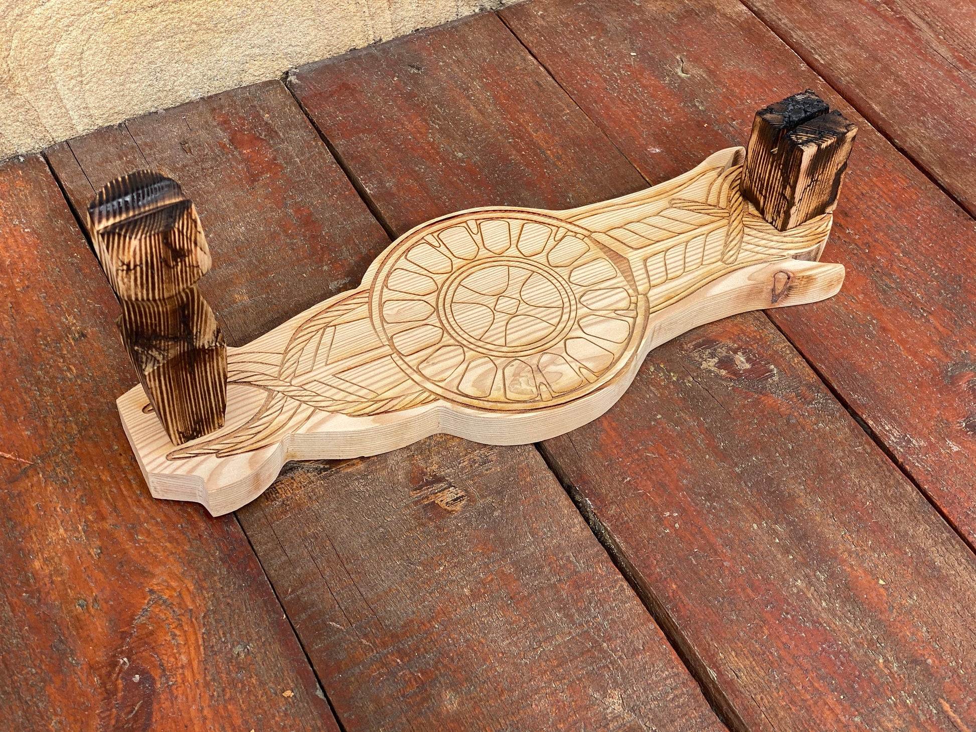 Axe holder, Kratos shield, Kratos, shield, axe display, anniversary, wooden gift, wooden anniversary, 5th anniversary, axe, mens gift