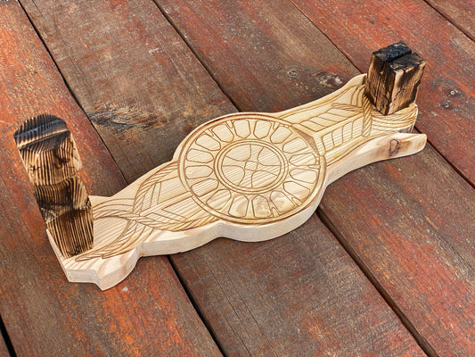 Axe holder, Kratos shield, Kratos, shield, axe display, anniversary, wooden gift, wooden anniversary, 5th anniversary, axe, mens gift