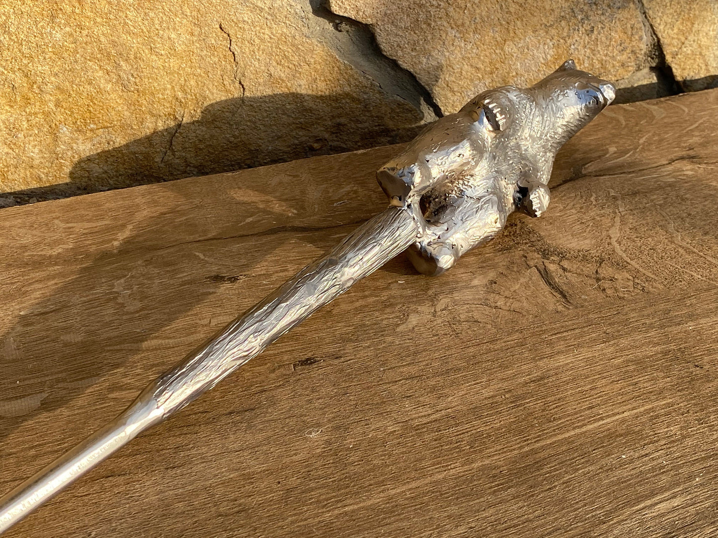 Stainless steel fire poker, bear, Christmas, fire poker, birthday, steel gift, fireplace, BBQ, firewood, steel anniversary, toy, mens gift