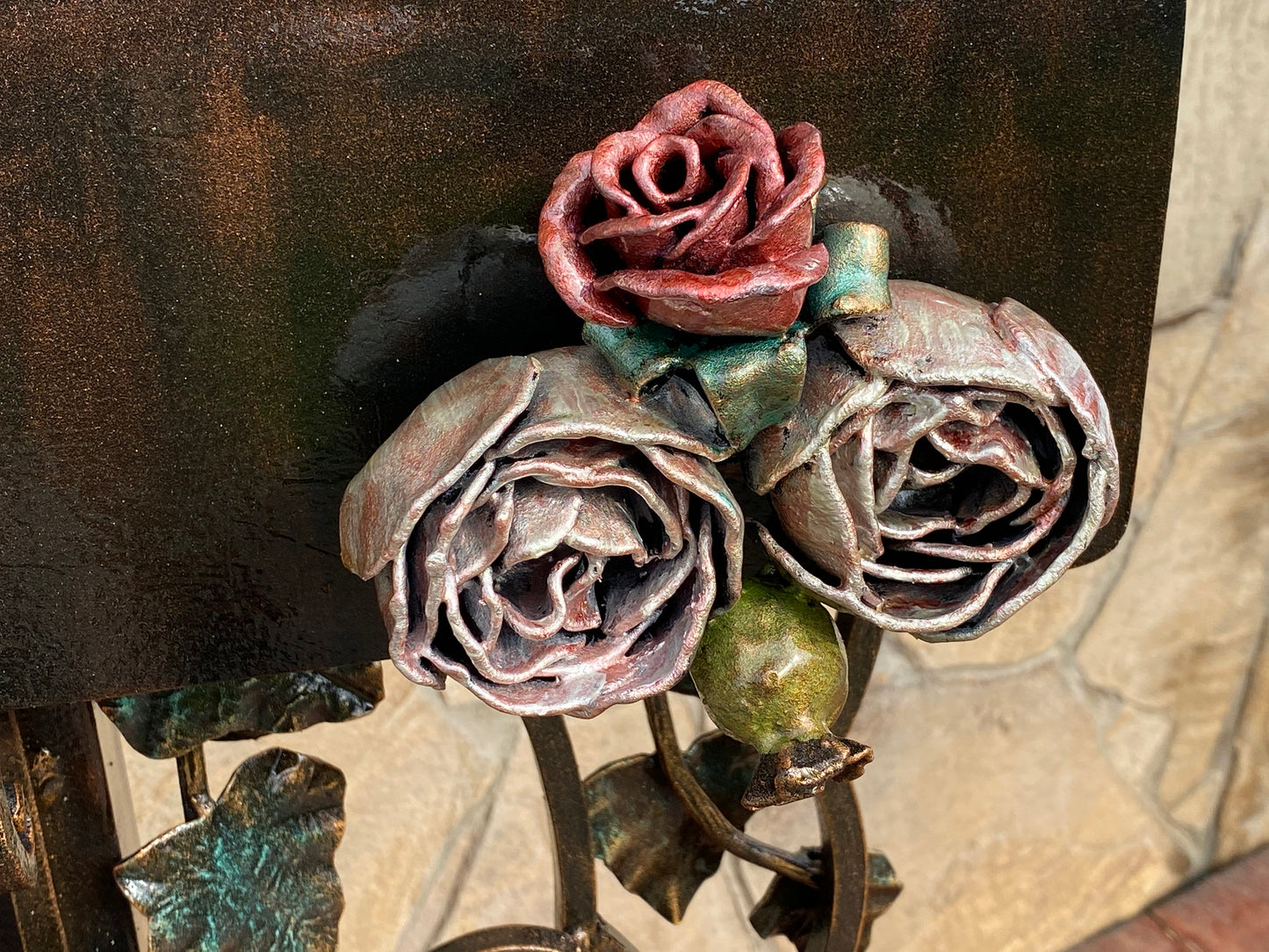 Mail box, mailbox, Christmas, birthday, garden, yard, mother, gift for wife, anniversary, rose, iron gift, Mothers Day, retirement, flower