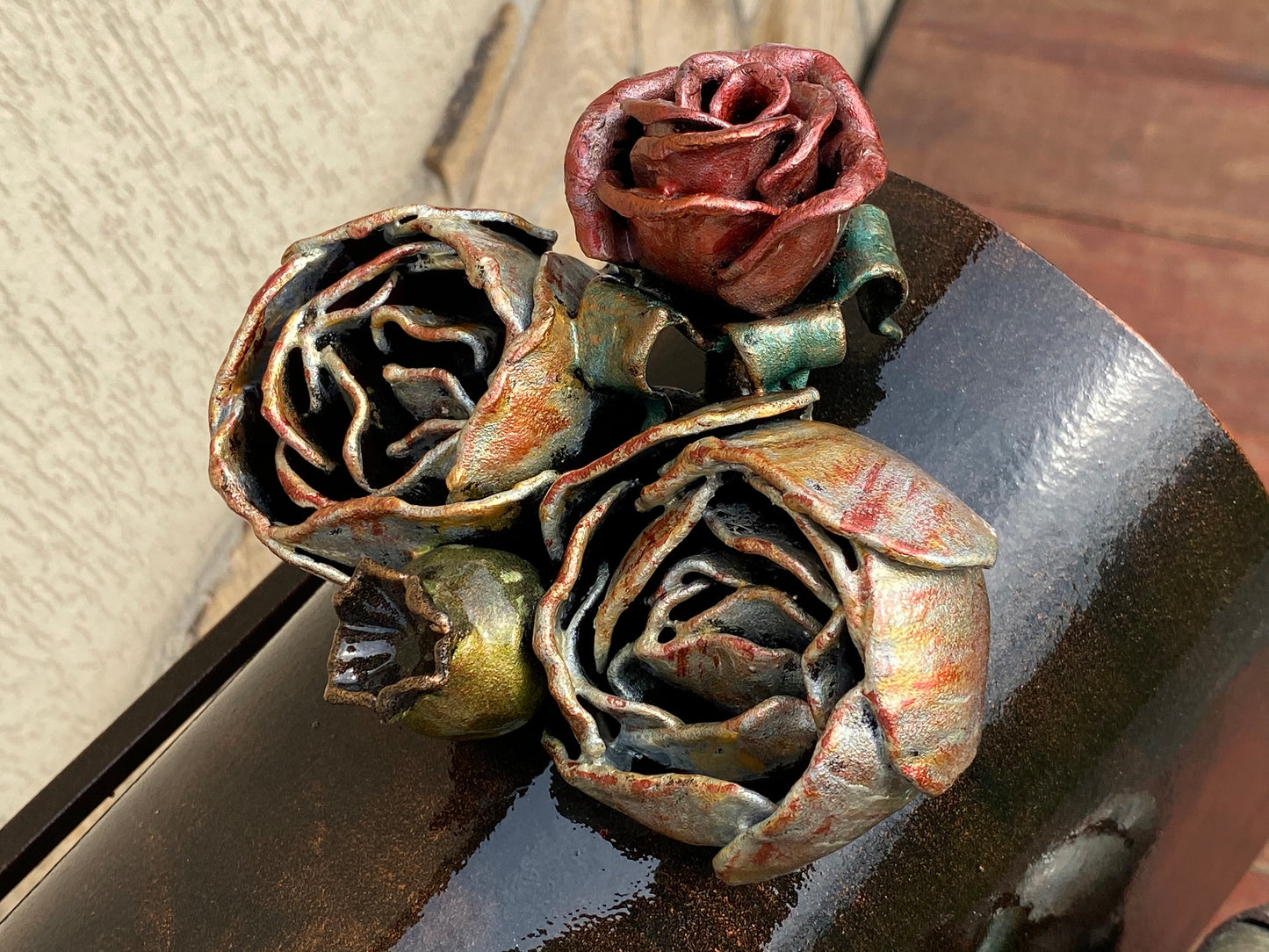 Mail box, mailbox, Christmas, birthday, garden, yard, mother, gift for wife, anniversary, rose, iron gift, Mothers Day, retirement, flower