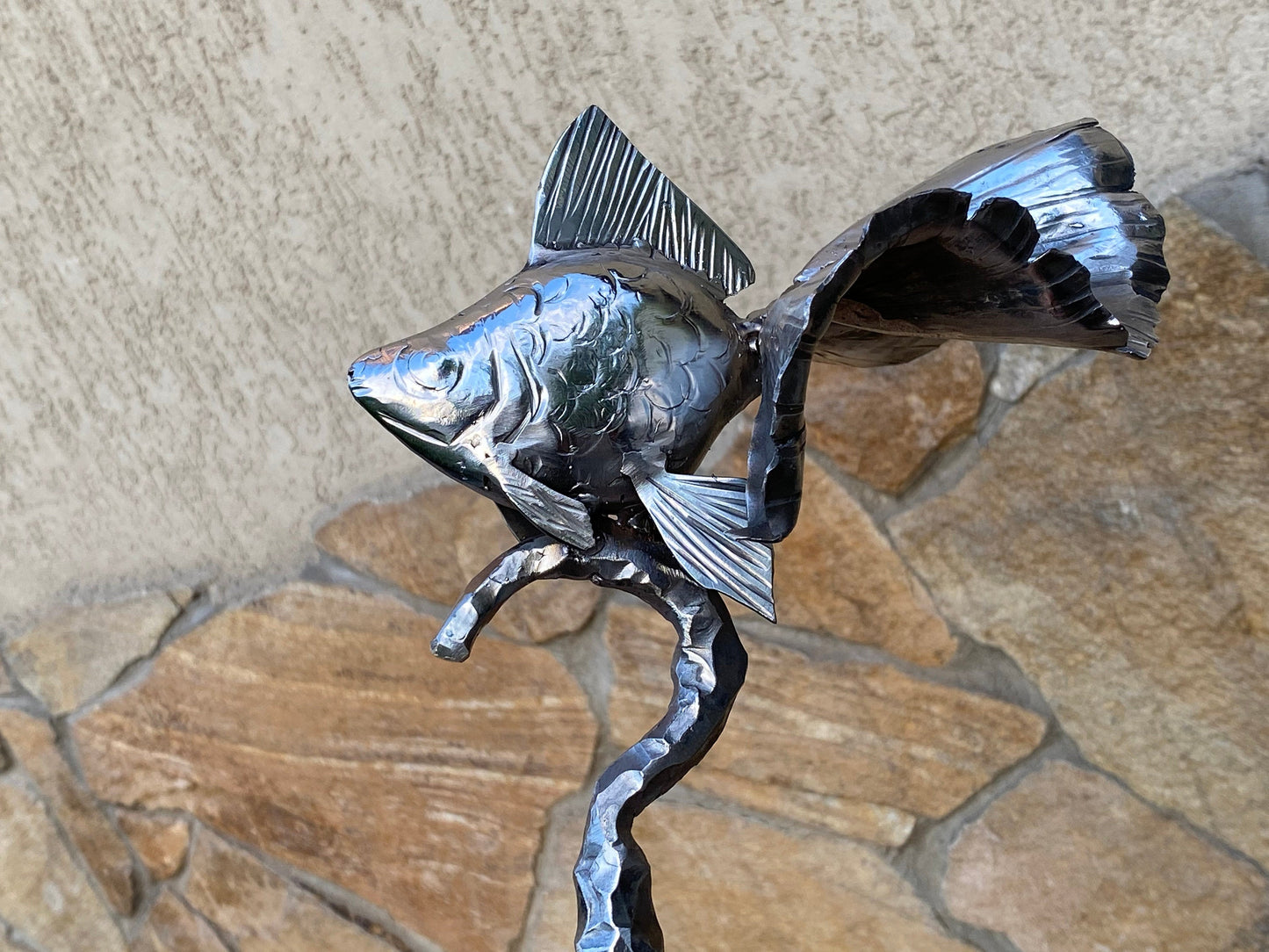 Stainless steel fire poker, personalized gift, fire poker, fish, Christmas, BBQ, skewers, mens gift, steel gift, fireplace,birthday,fire pit
