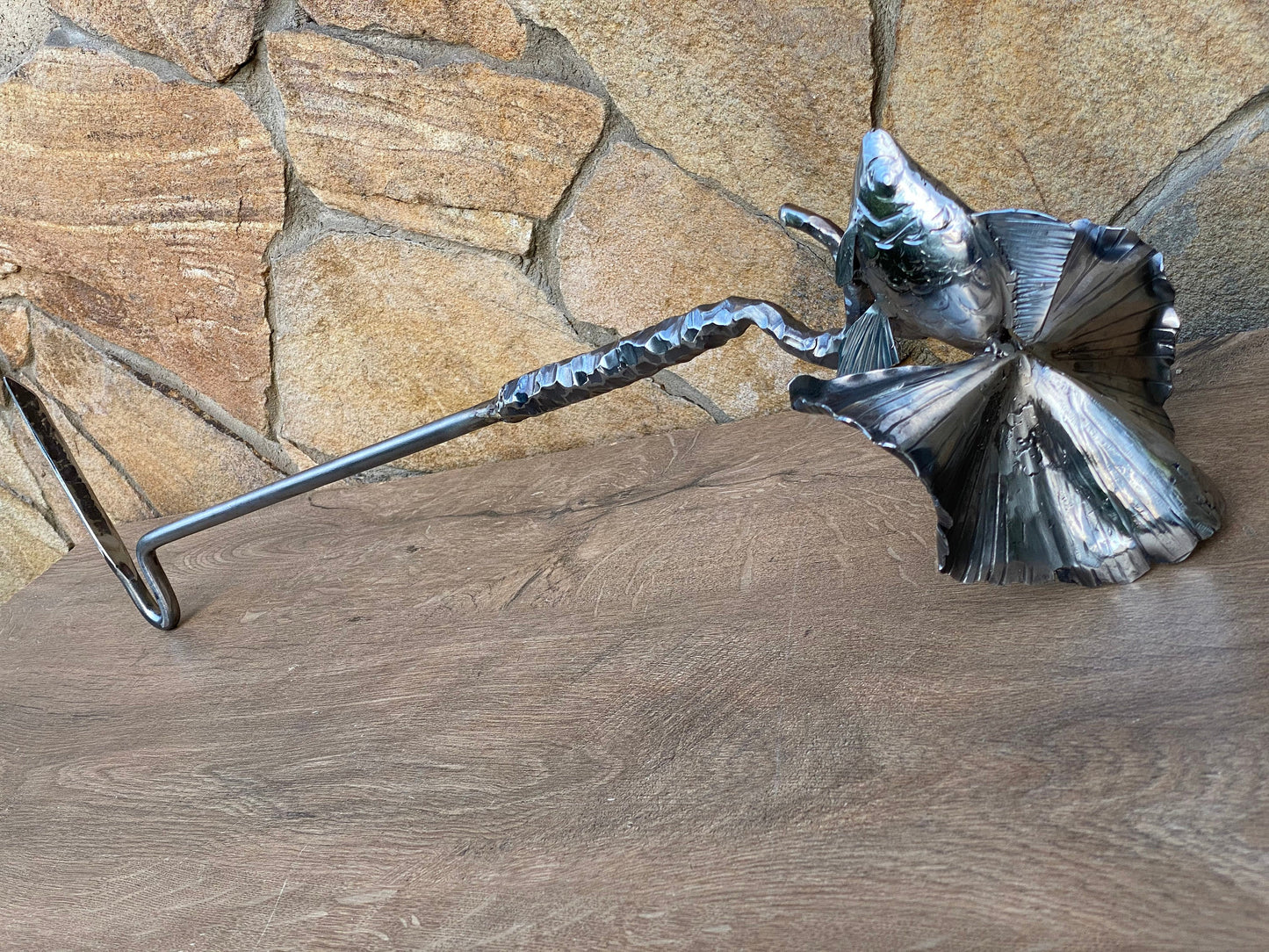 Stainless steel fire poker, personalized gift, fire poker, fish, Christmas, BBQ, skewers, mens gift, steel gift, fireplace,birthday,fire pit