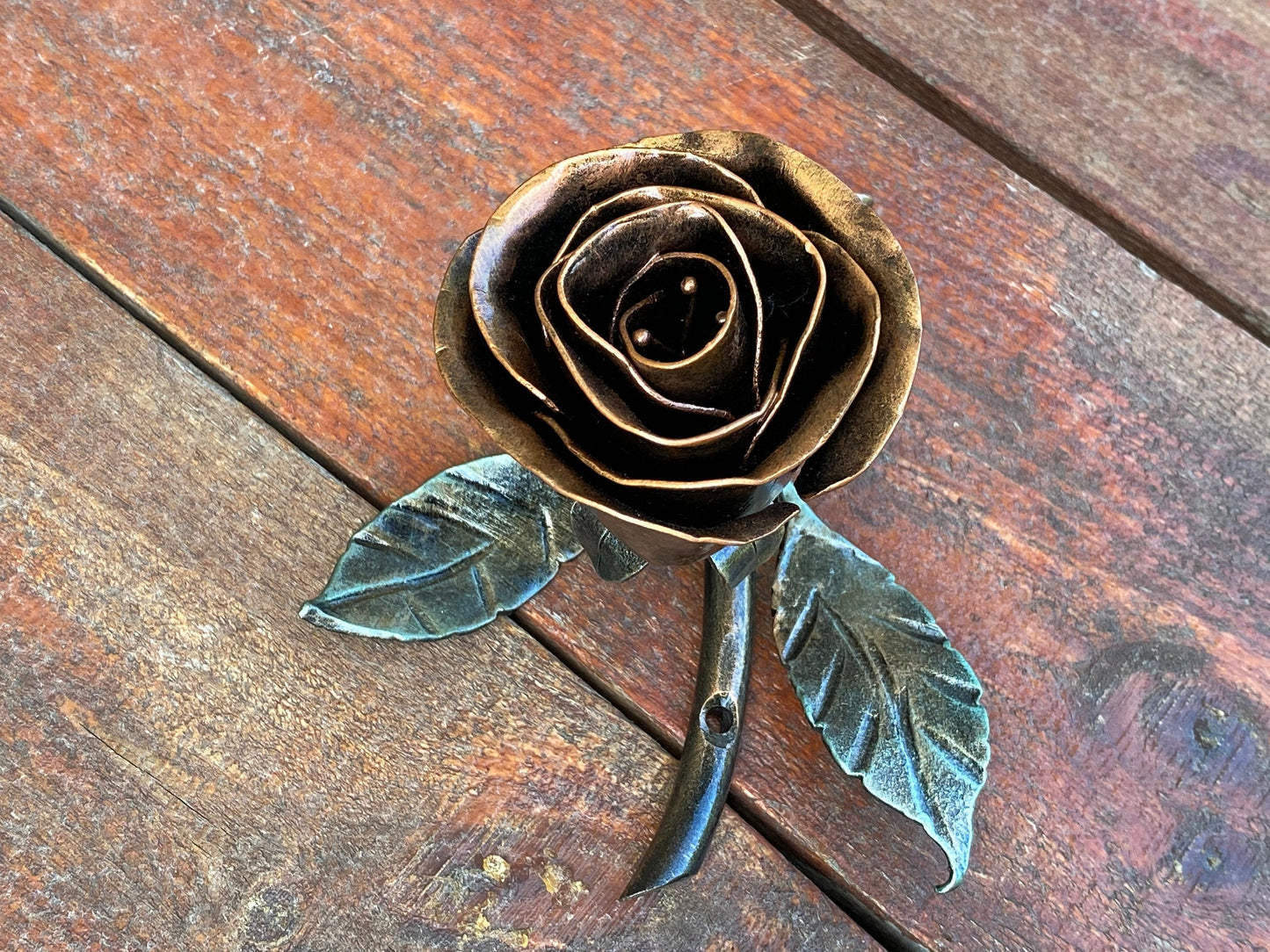 Door knob, chest of drawers, drawer knob, drawer handle, cabinet hardware, door pull, door handle, rose, flower, hand forged rose, iron rose