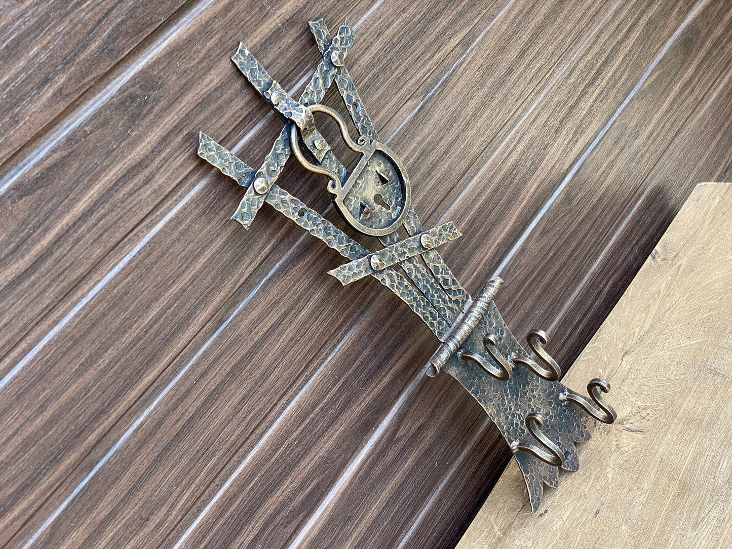 Wall key holder, medieval, wall hooks, clothes, key hook, Christmas, birthday, iron gift, entryway, hallway, wall decor, lock, Middle Ages