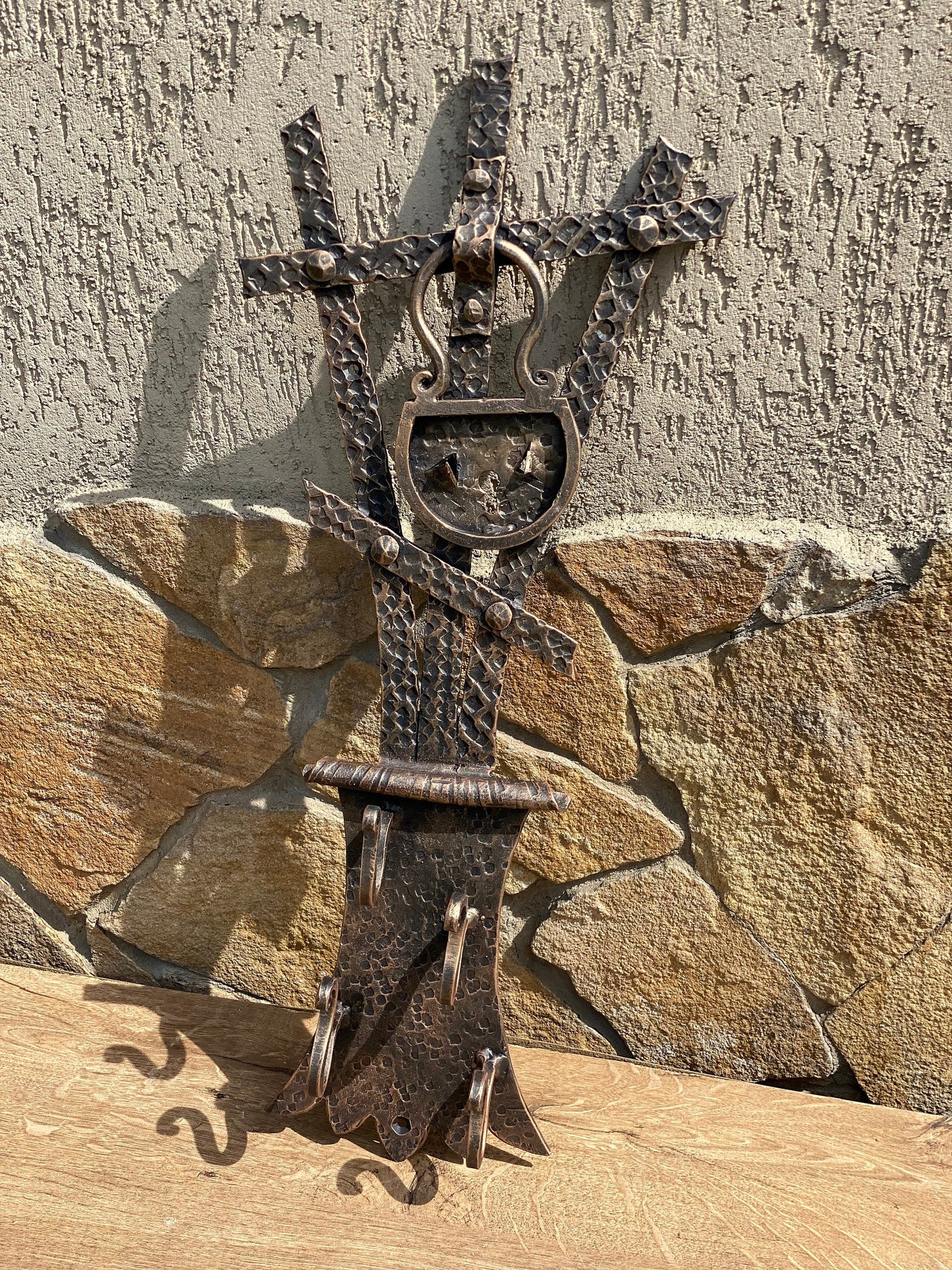 Wall key holder, medieval, wall hooks, clothes, key hook, Christmas, birthday, iron gift, entryway, hallway, wall decor, lock, Middle Ages