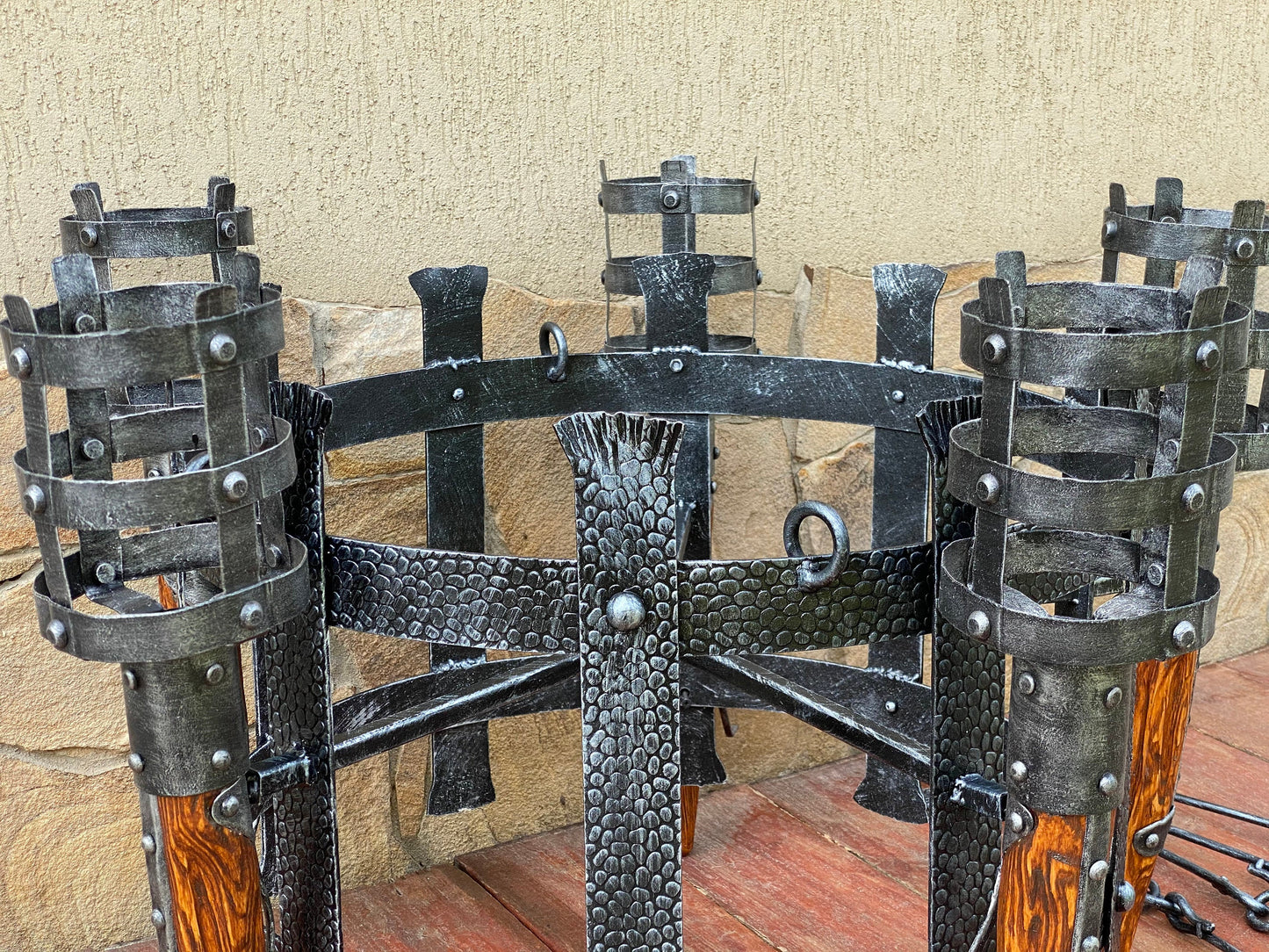 Chandelier, medieval light, torch, ceiling lamp, wall sconce, castle decor, Christmas, birthday, sconce, midcentury, Middle Ages, antique