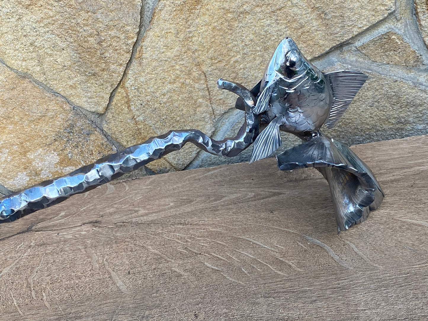 Stainless steel fire poker, personalized gift, fire poker, fish, Christmas, BBQ, skewers, mens gift, steel gift, fireplace,birthday,fire pit