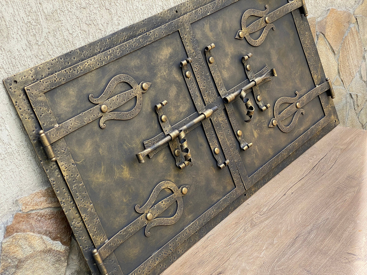 Oven door, stove door, farmhouse, medieval, antique, fireplace decor, iron gift, anniversary gift, Christmas, fire poker, birthday, viking