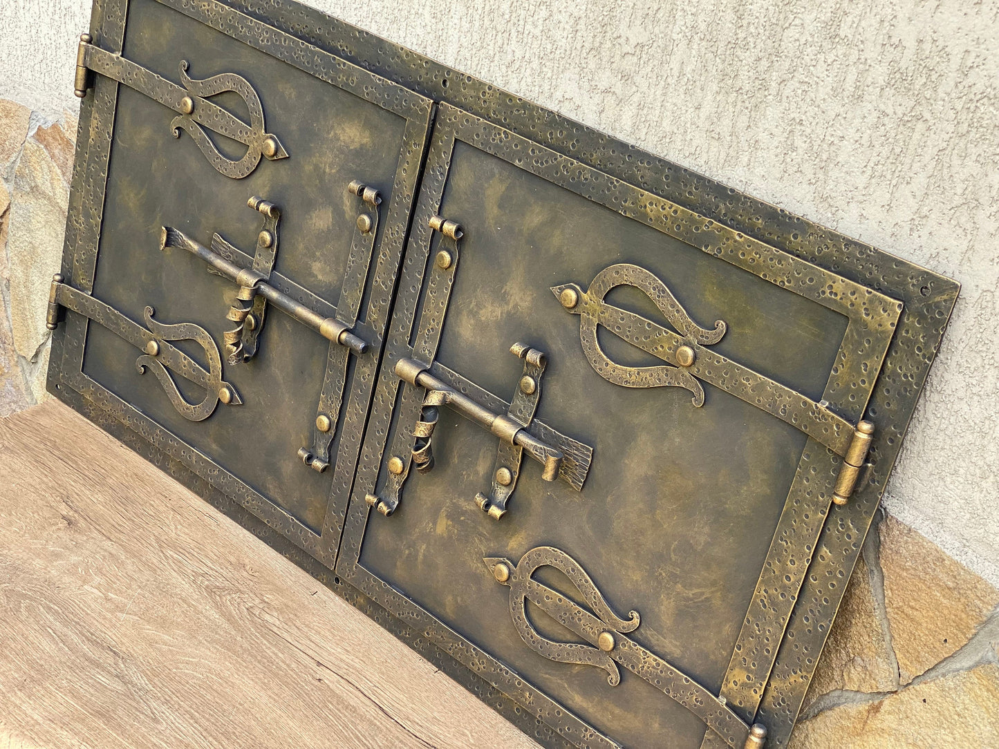 Oven door, stove door, farmhouse, medieval, antique, fireplace decor, iron gift, anniversary gift, Christmas, fire poker, birthday, viking